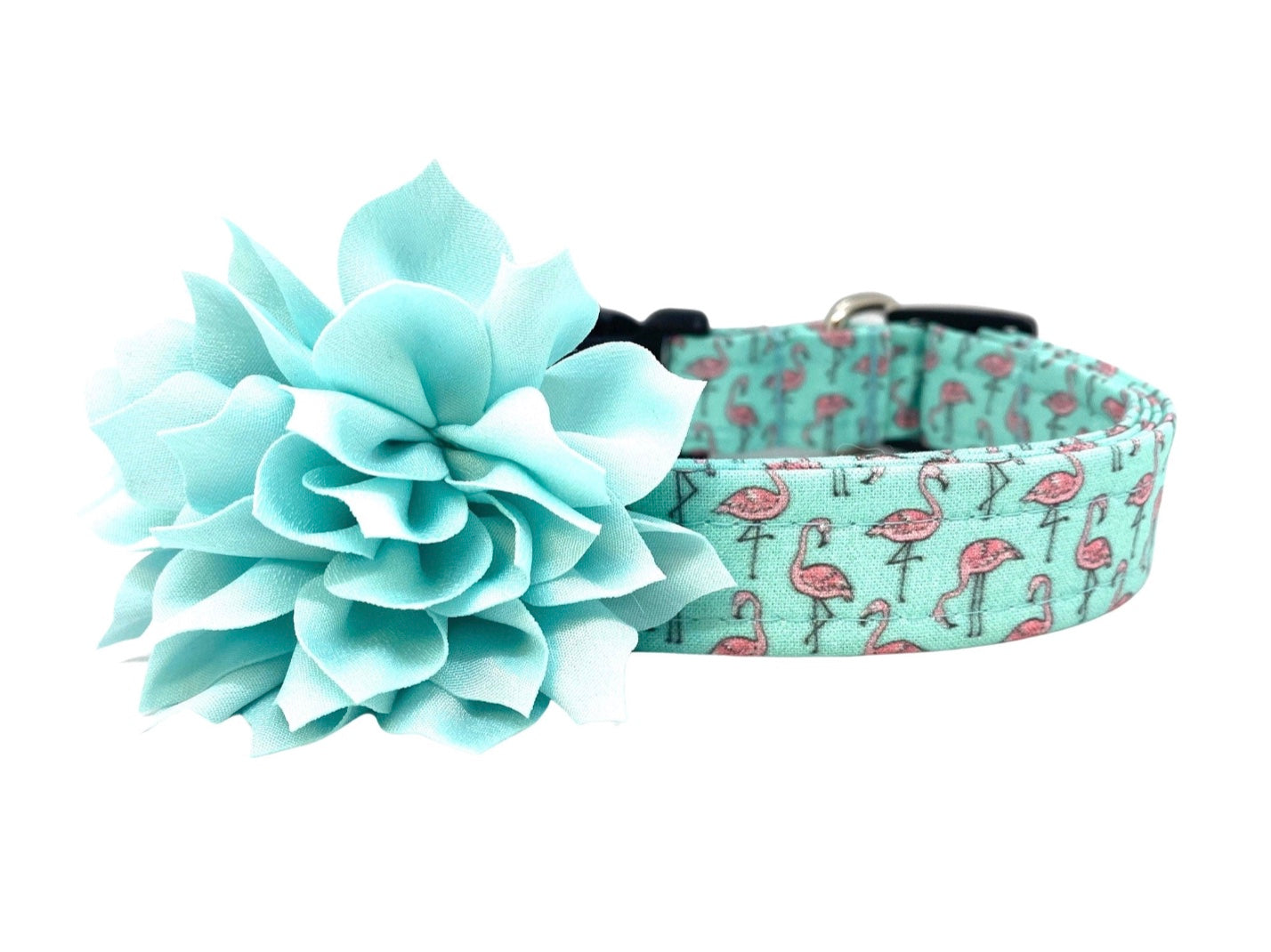 Flamingo Dog Collar with Flower