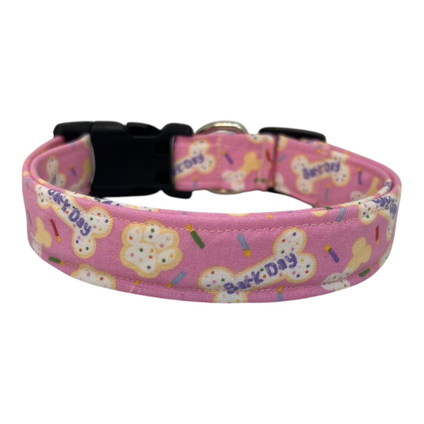 Pink Barkday Birthday Dog Collar