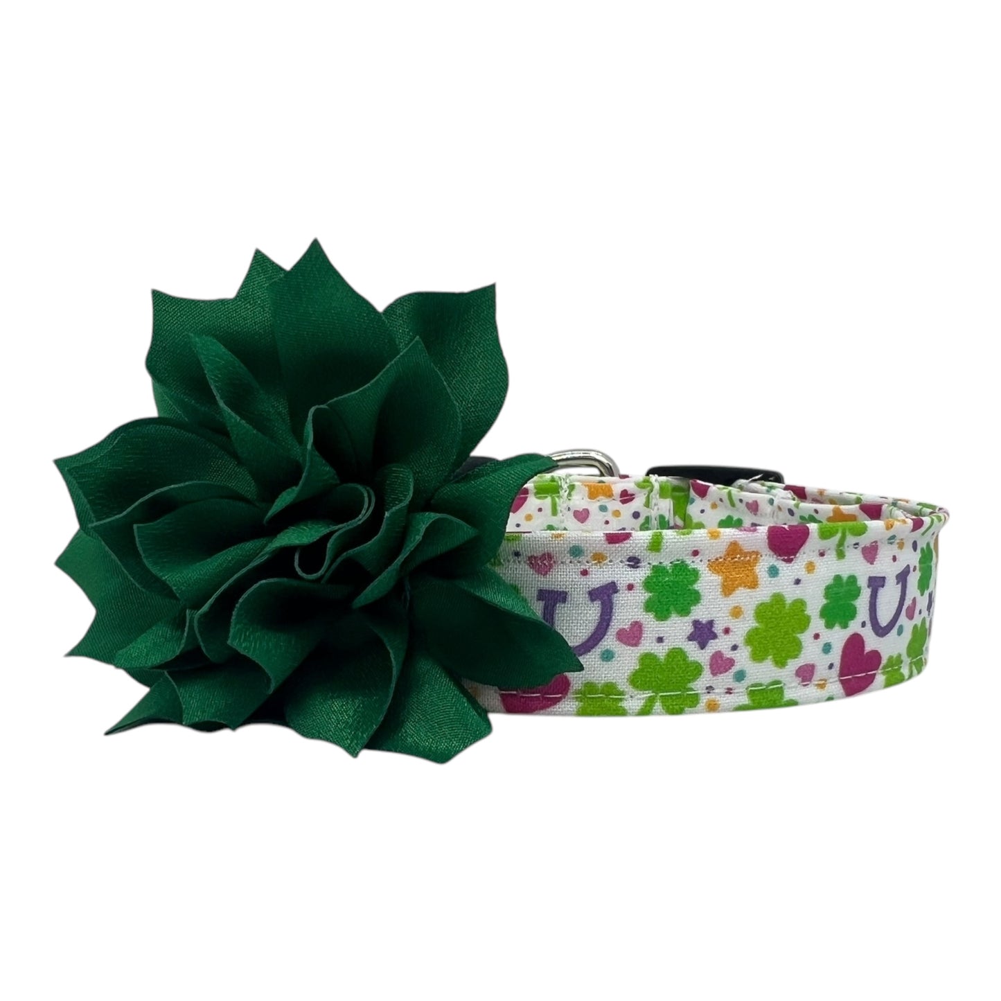 St. Patrick's Day Marshmallow Dog Collar with Flower