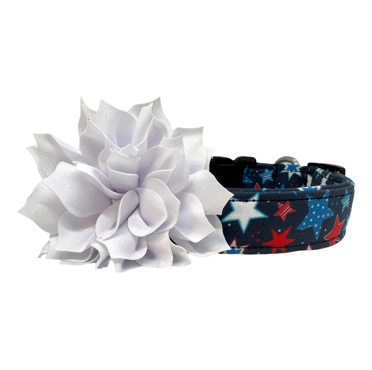 Patriotic Star Dog Collar with Flower