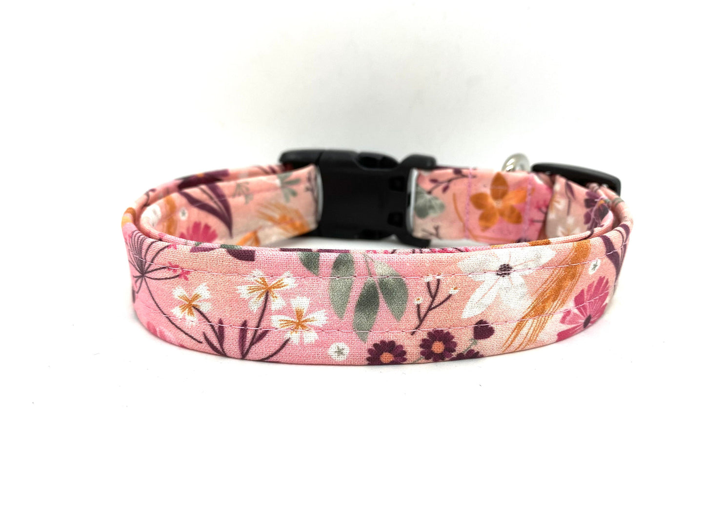 Mauve Floral Dog Collar with Embellishment