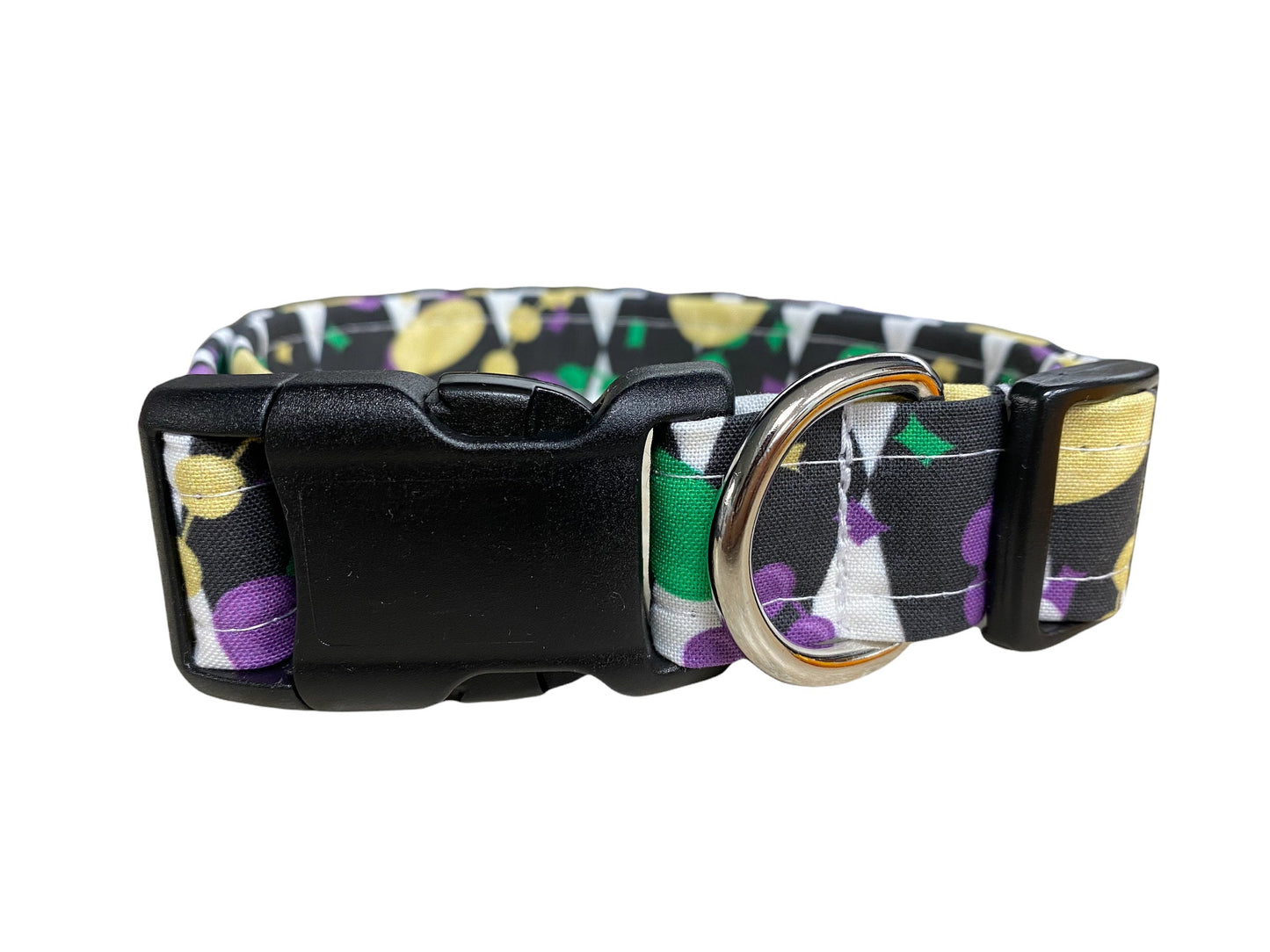 Mardi Gras Dog Collar with Flower