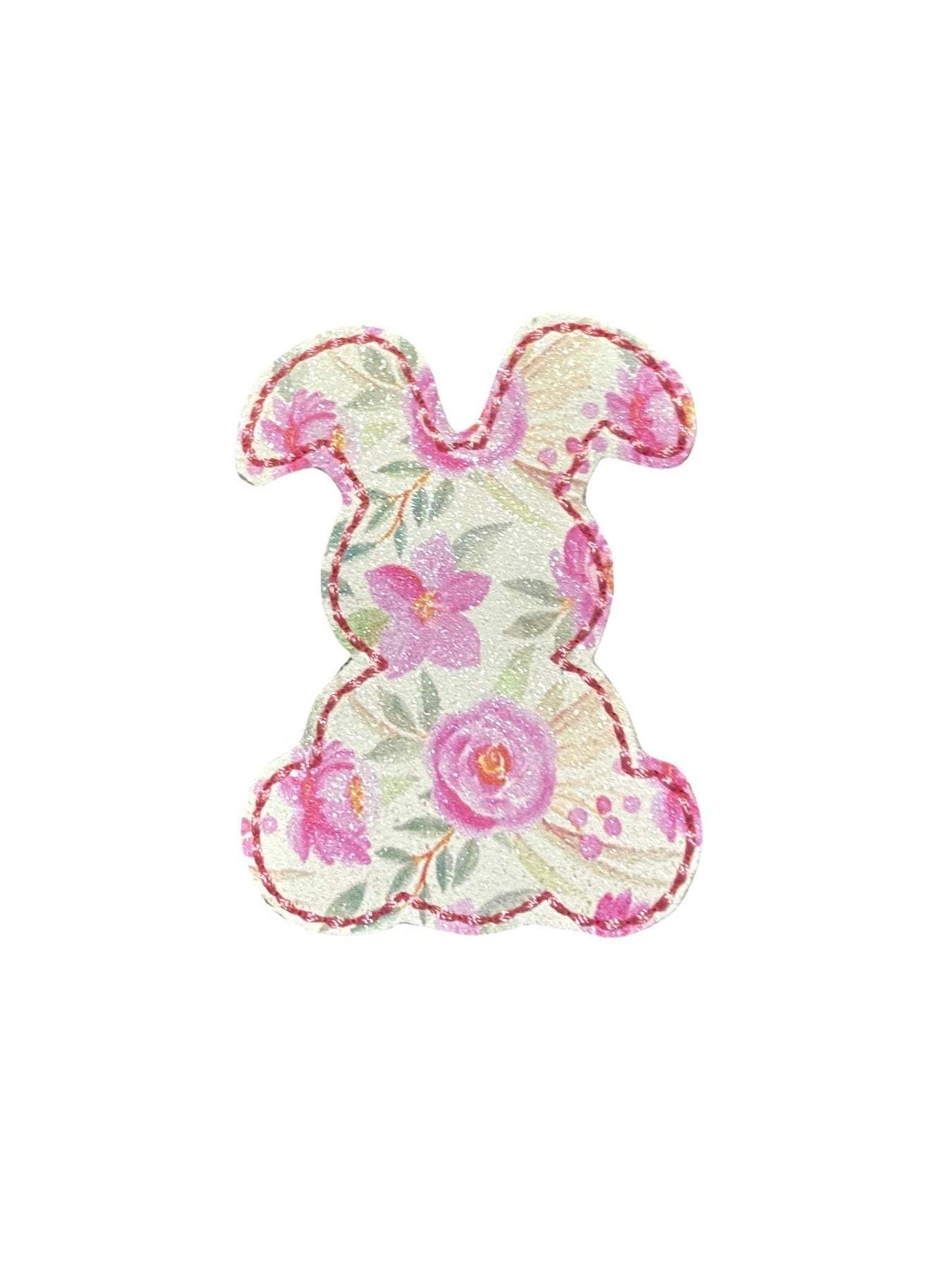 Floral Easter bunny dog collar embellishment with pastel blooms.