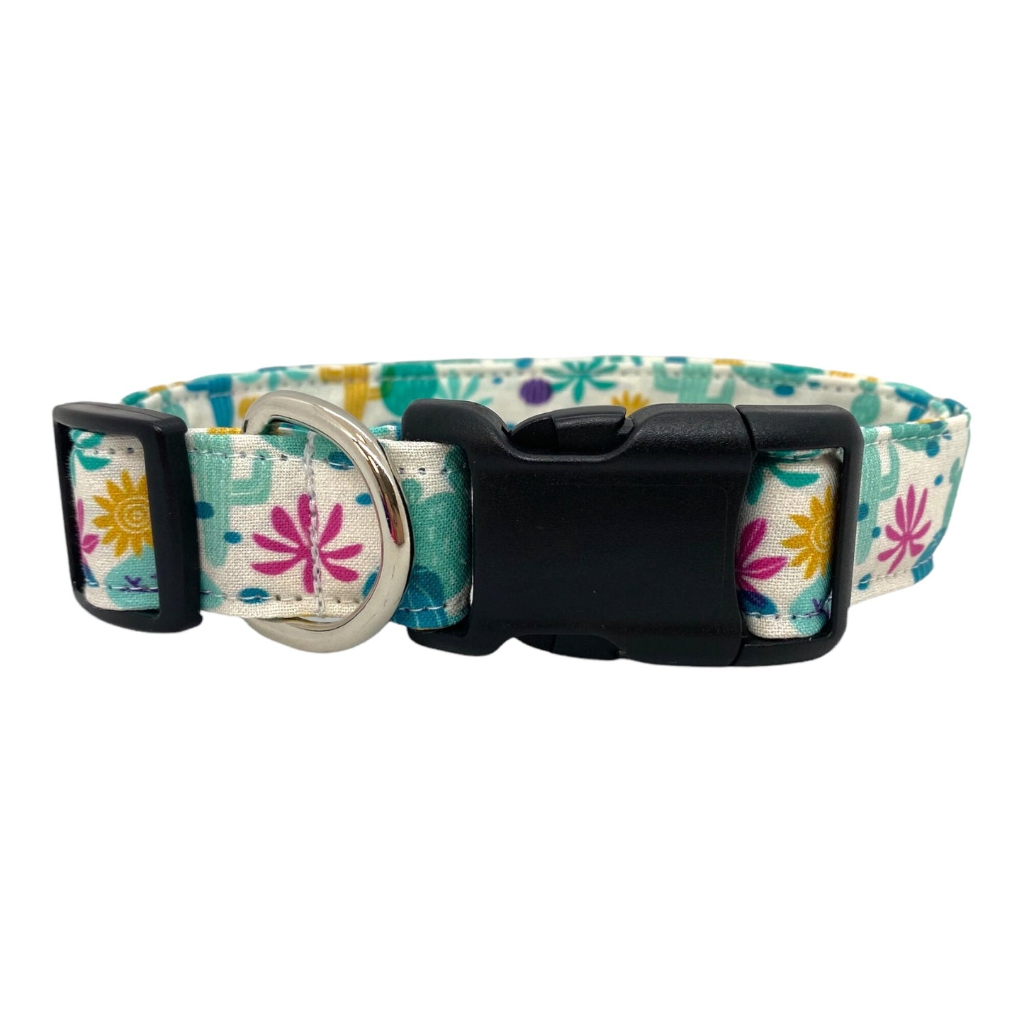 Desert Cactus Dog Collar with Flower