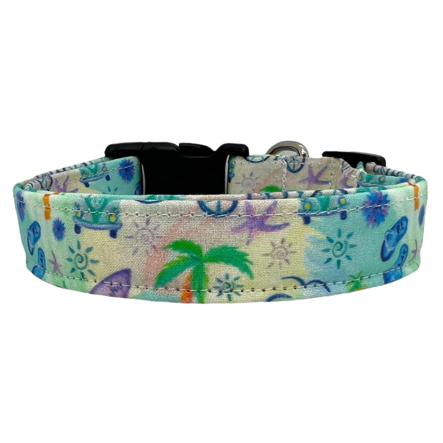 Summer Beach Dog Collar with Flower