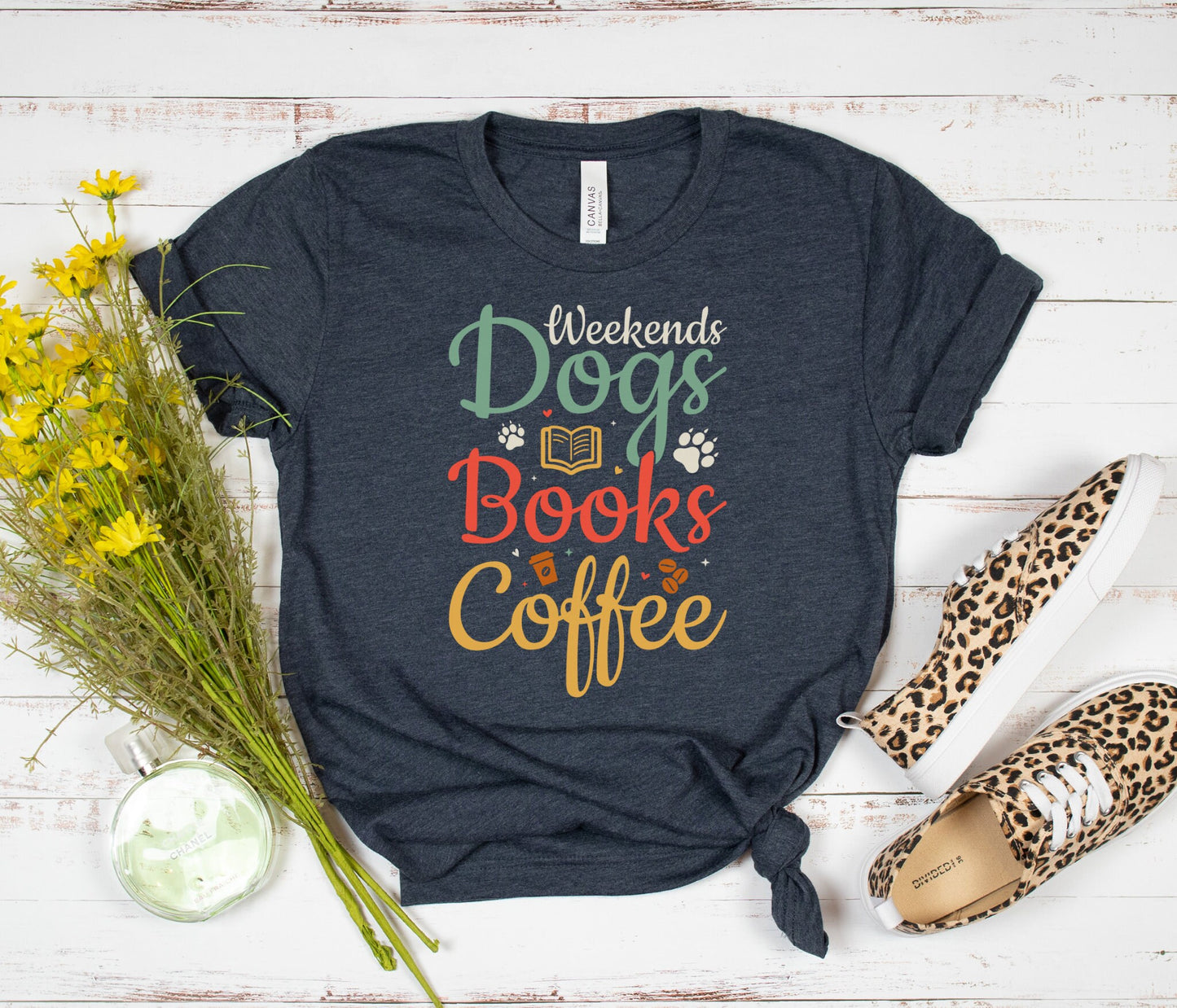 Weekends, Dogs, Books & Coffee T-Shirt