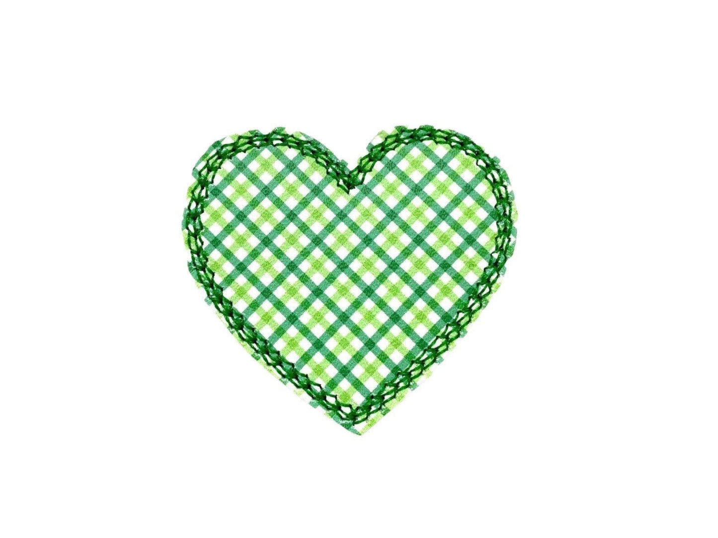 Green Plaid Heart Embellishment