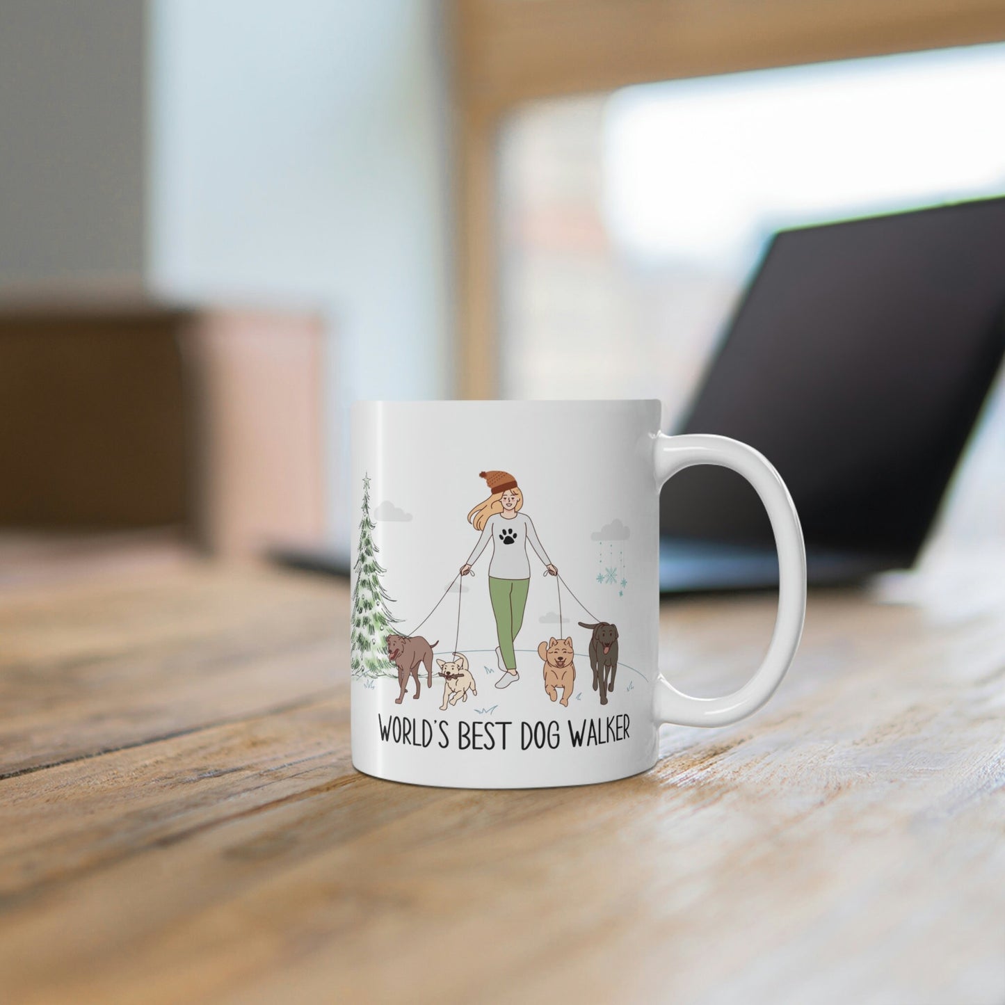 World's Best Dog Walker Christmas Mug