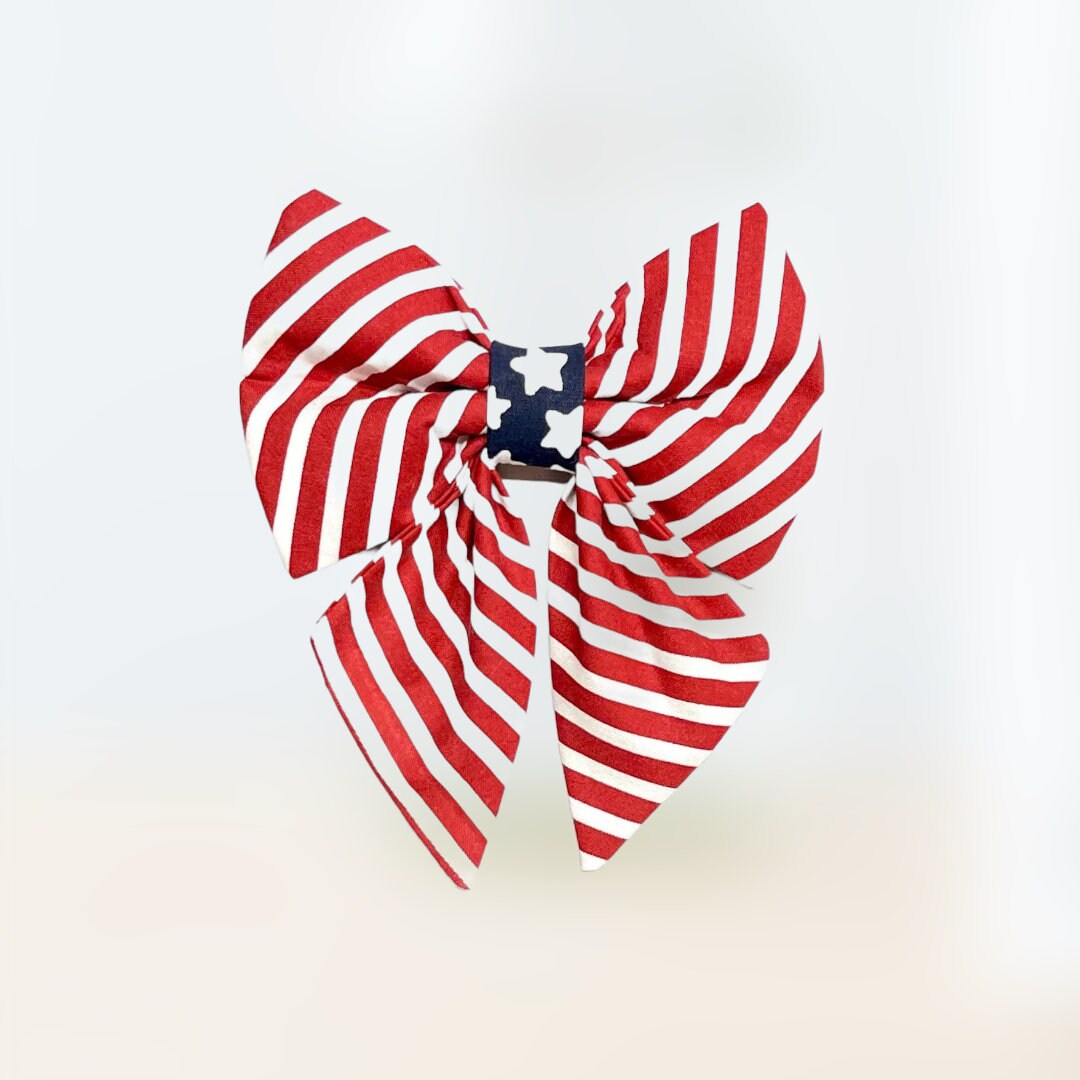 Patriotic Stars & Stripe Sailor Bow for Dogs