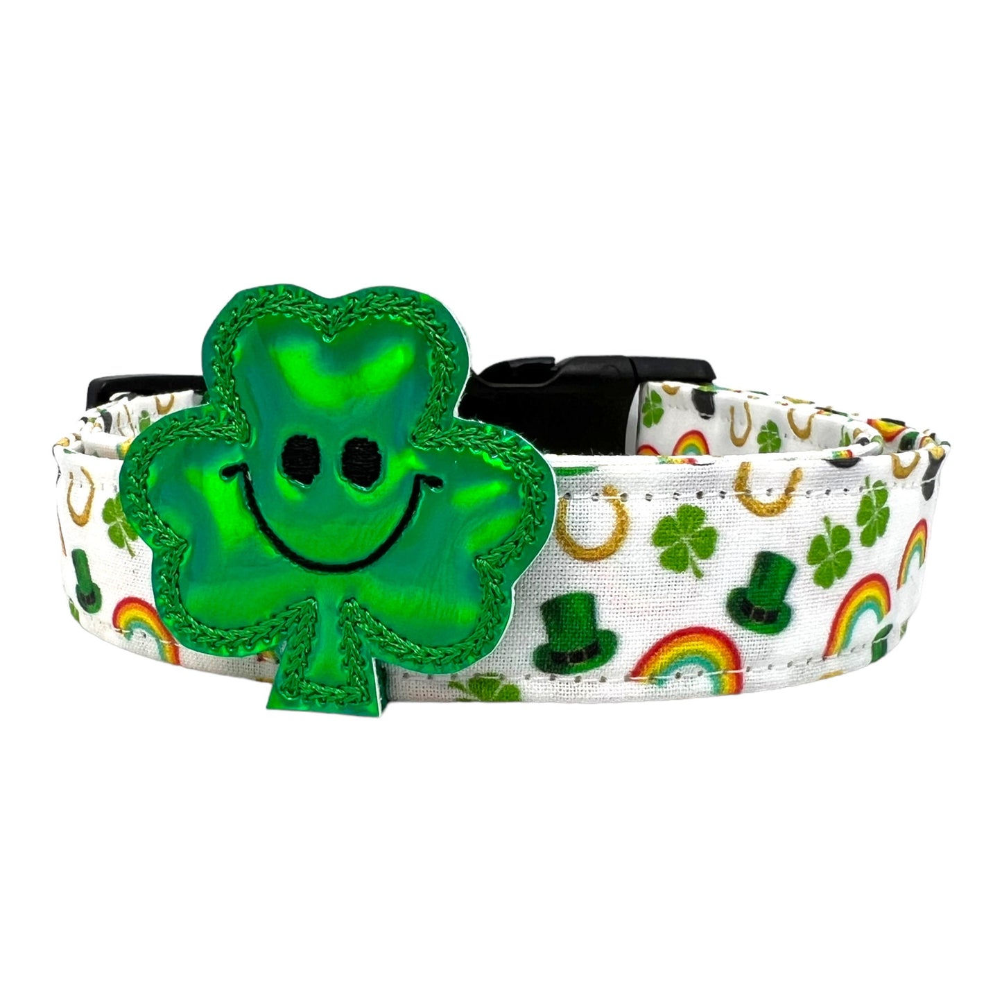 St. Patrick's Day Dog Collar with Shamrock Embellishment