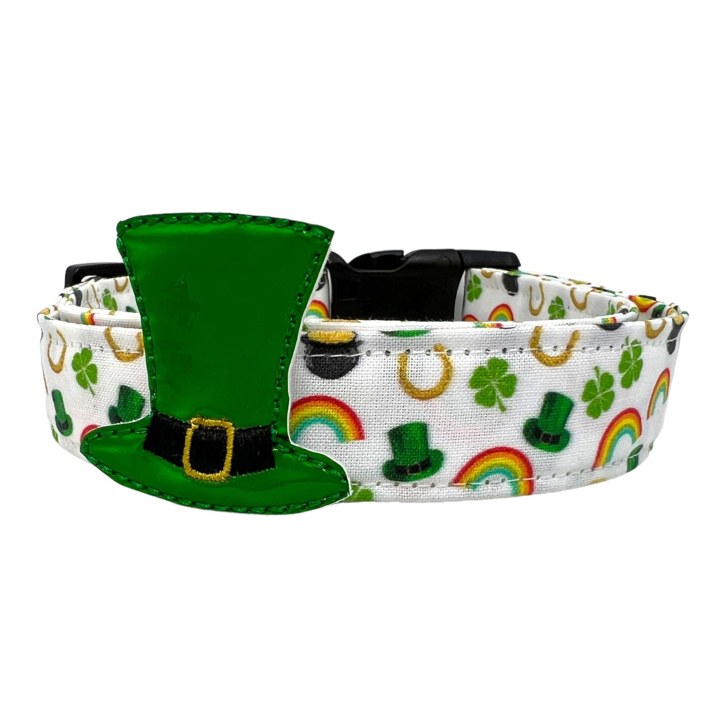 St. Patrick's Day Dog Collar with Leprechaun Hat Embellishment
