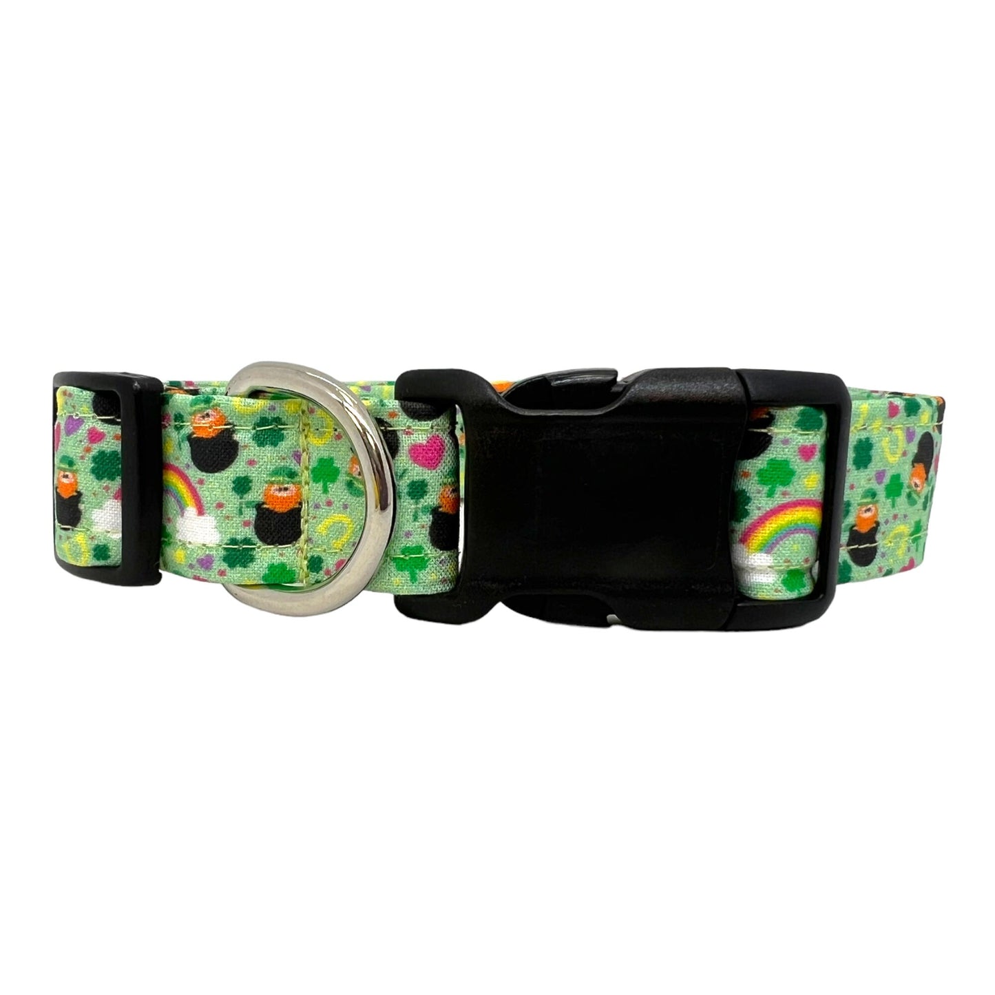 St. Patrick's Day Leprechaun Dog Collar with Shamrock Embellishment