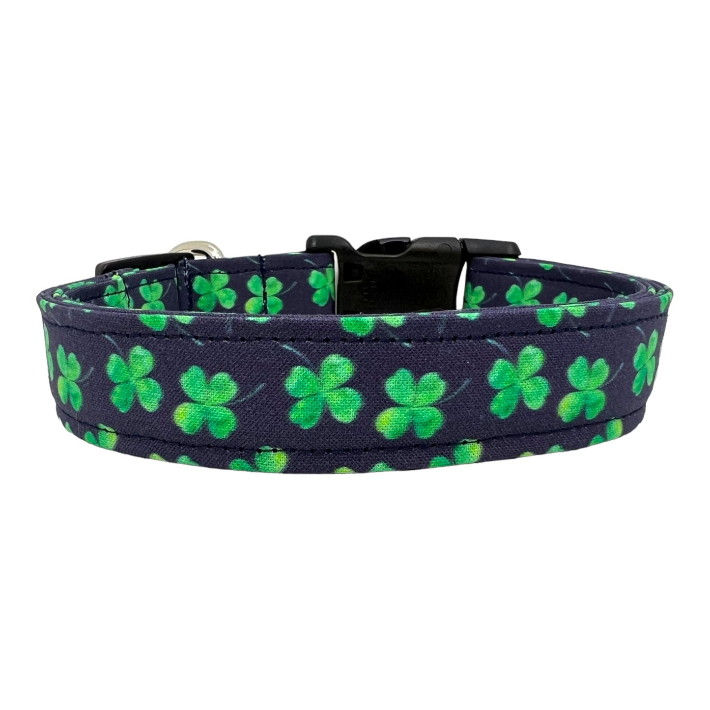 St. Patrick's Day Shamrock Clover Dog Collar with Dog Collar Flower