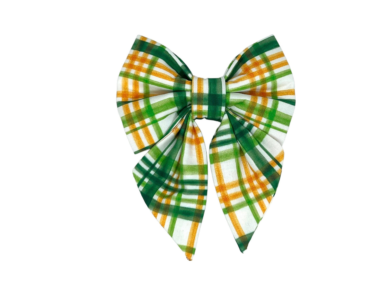 St. Patrick's Day Plaid Bow Tie or Sailor Bow