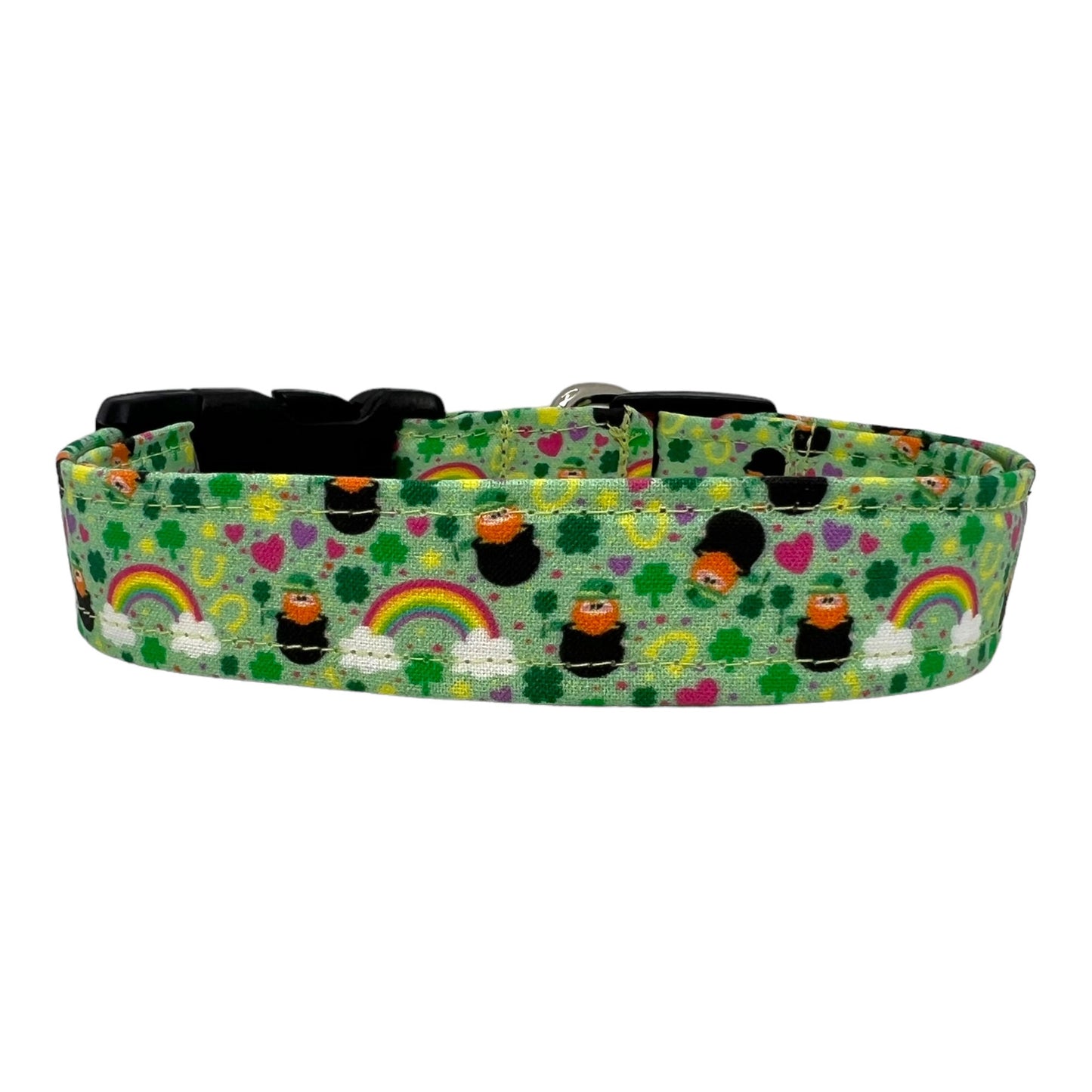 St. Patrick's Day Leprechaun Dog Collar with Shamrock Embellishment