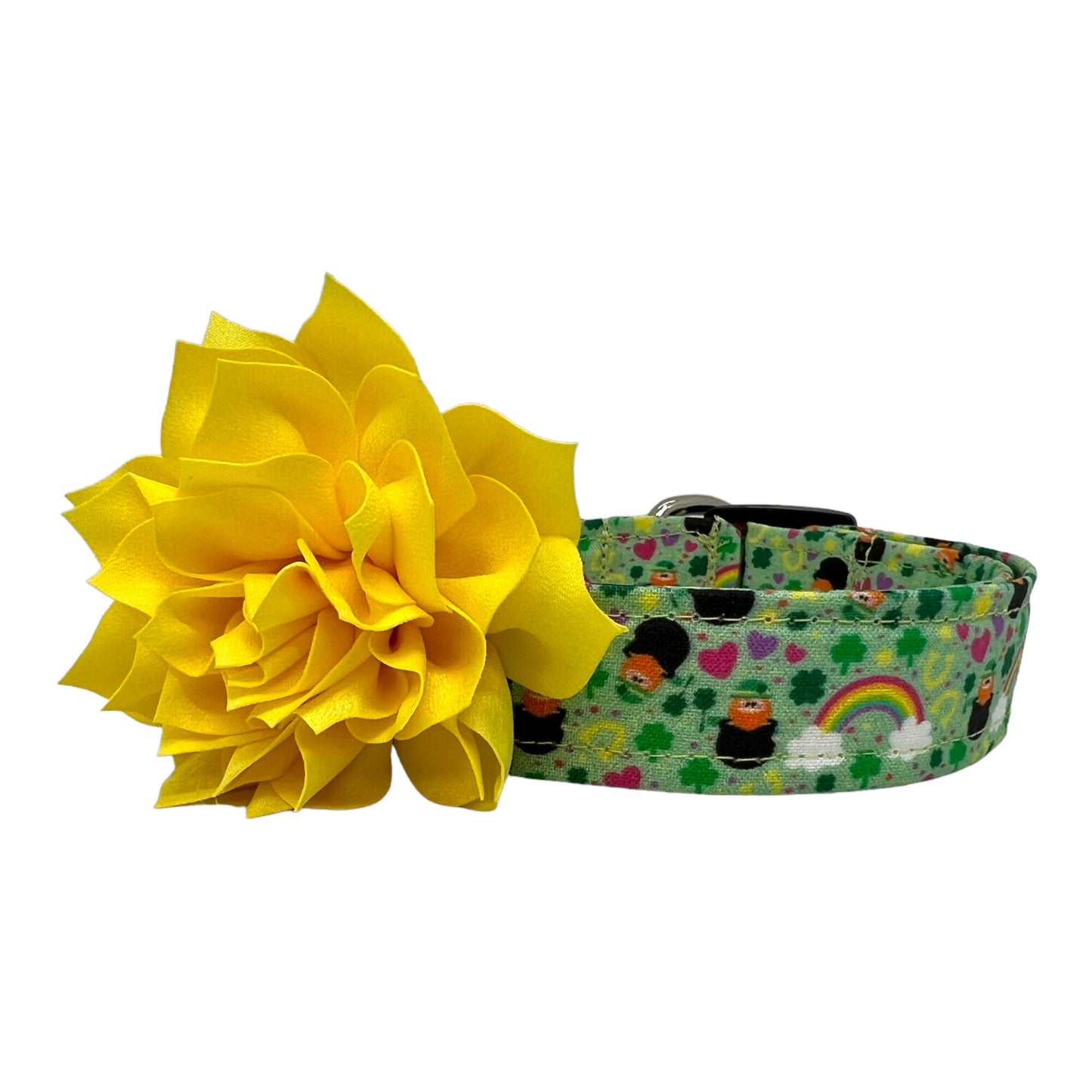 St. Patrick's Day Leprechaun Dog Collar with Dog Collar Flower