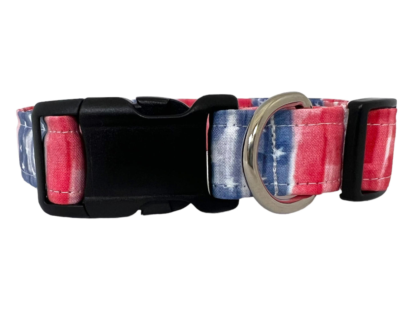 Watercolor Stars & Stripe Flag Dog Collar with Embellishment