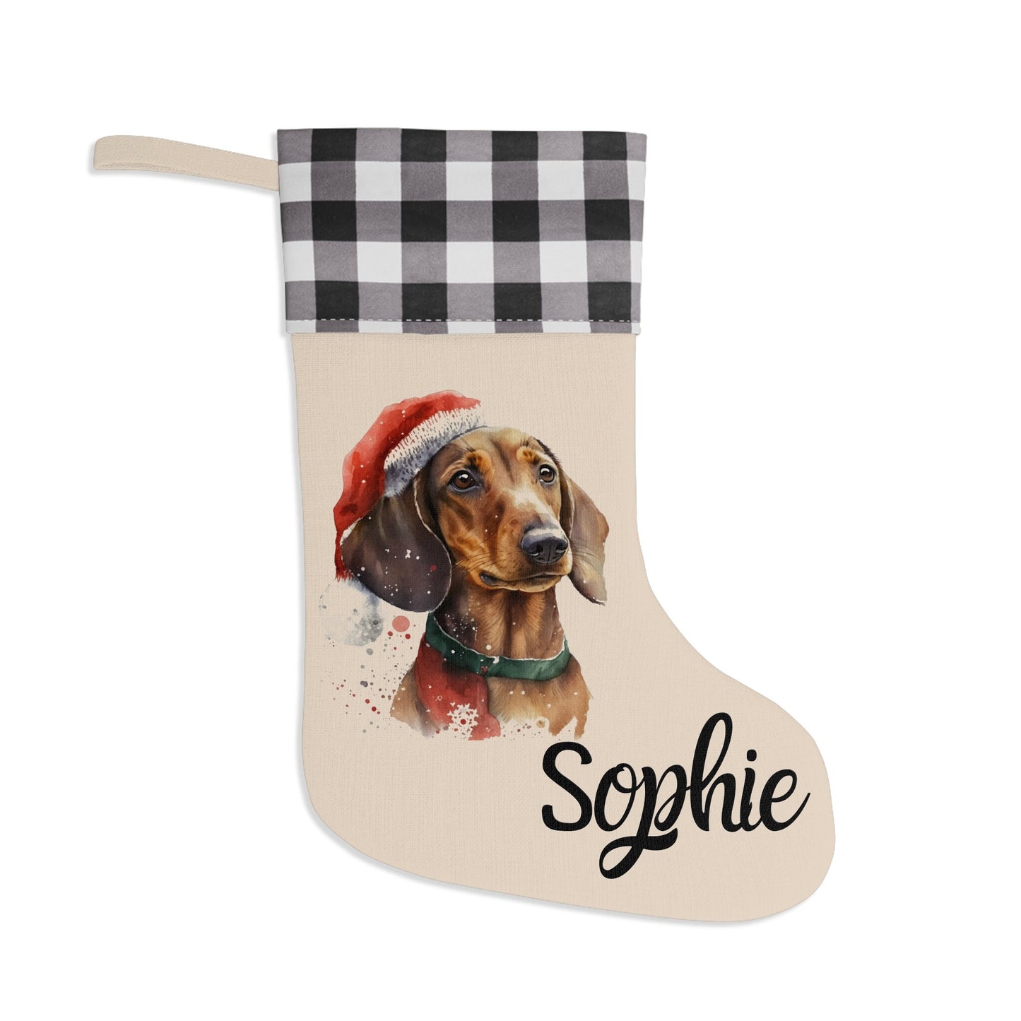 Personalized Dachshund Dog Christmas Stocking