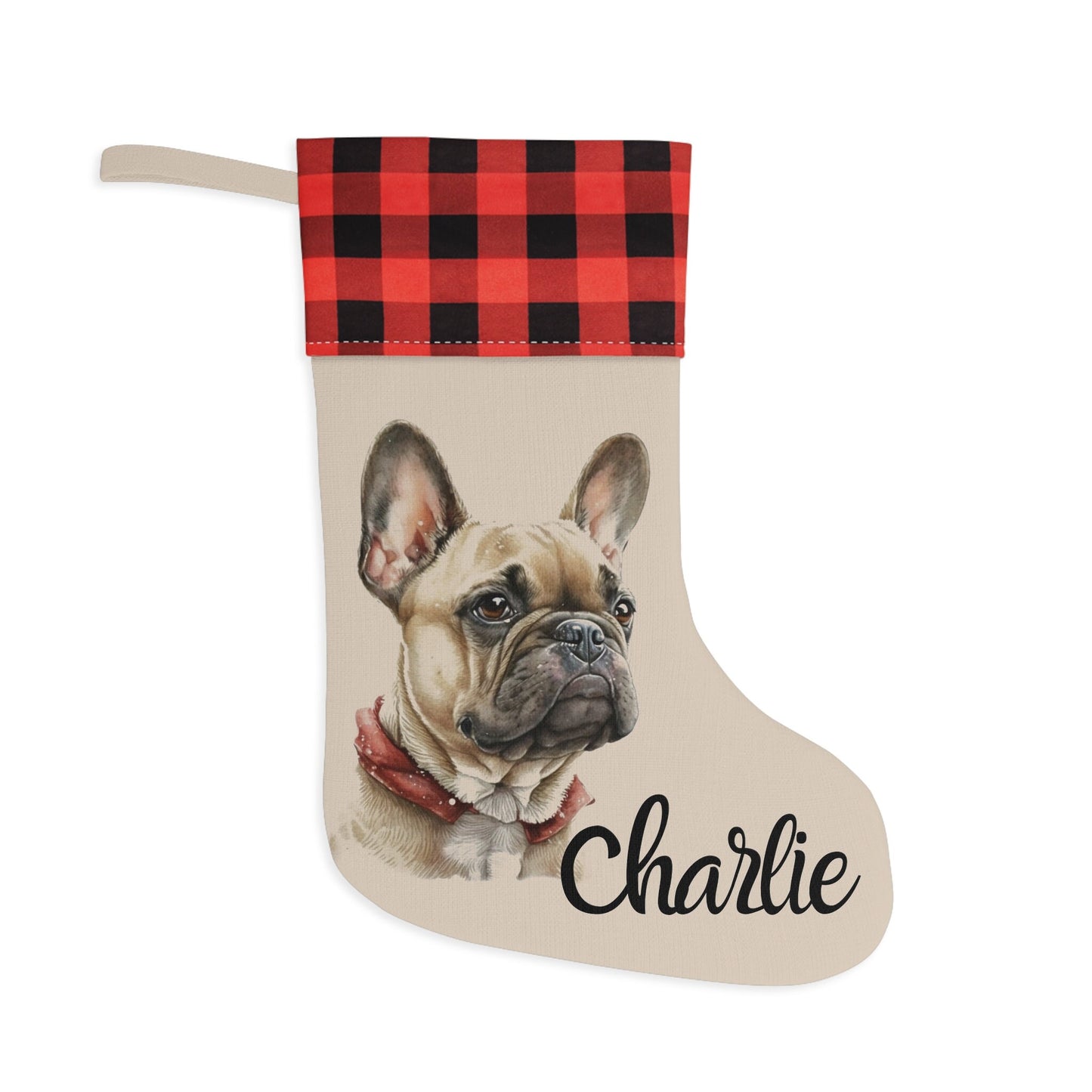 Personalized French Bulldog Christmas Stocking