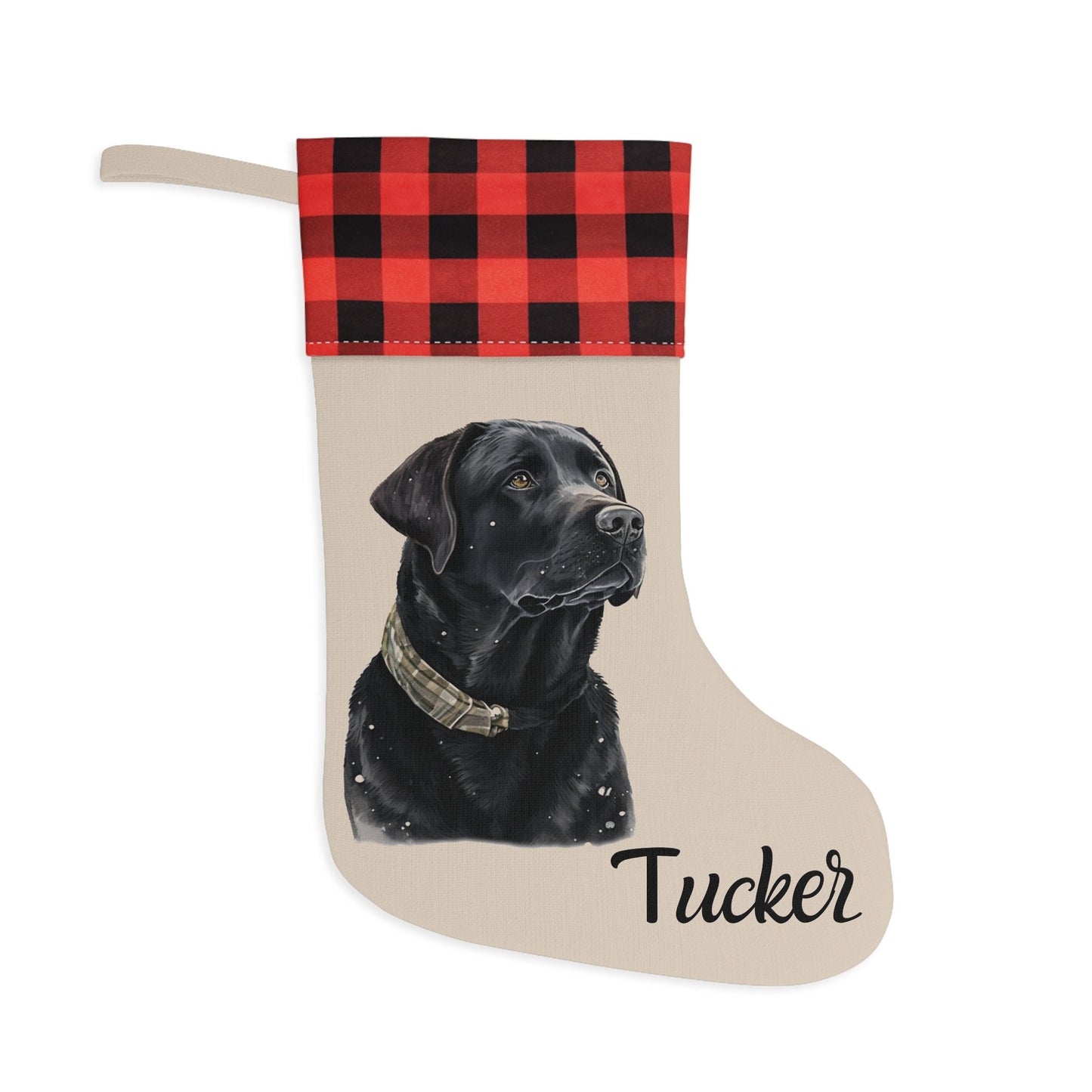 Personalized Black Lab Dog Christmas Stocking