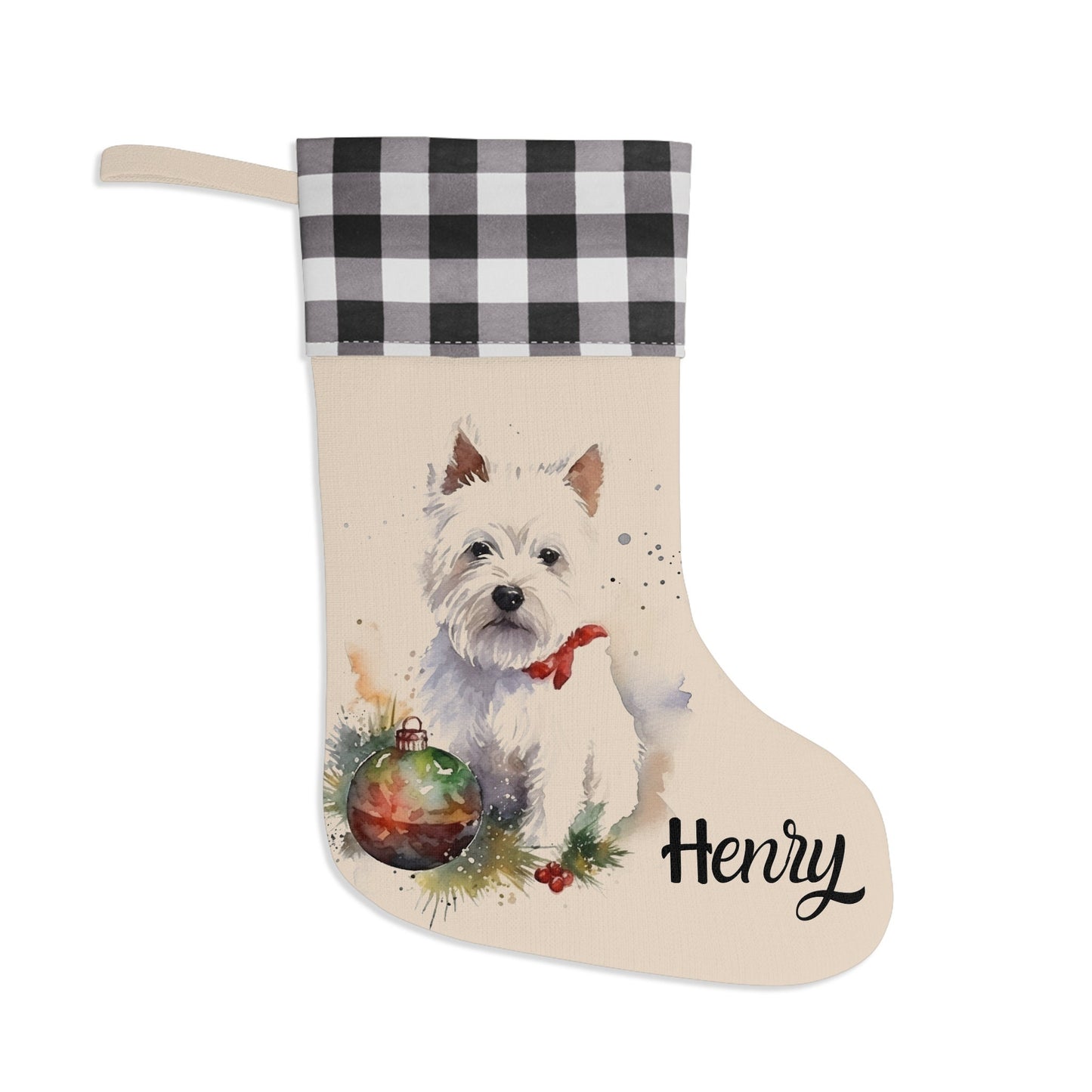 Personalized Westie Dog Christmas Stocking