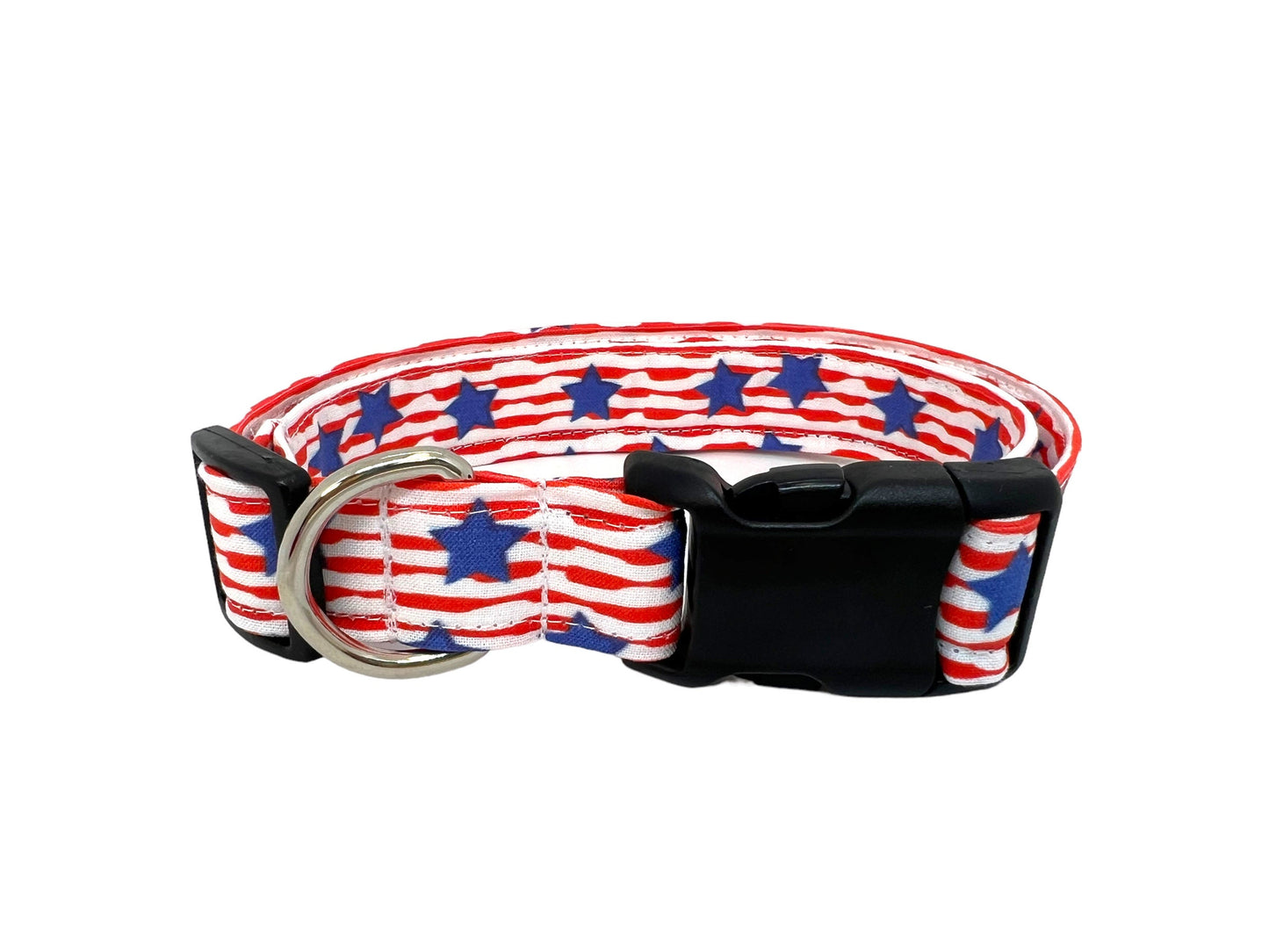 Patriotic Dog Collar, 4th of July Dog Collar, Stars and Stripe Flag Dog Collar, American Flag Dog Collar, Stars & Stripes Dog Collar