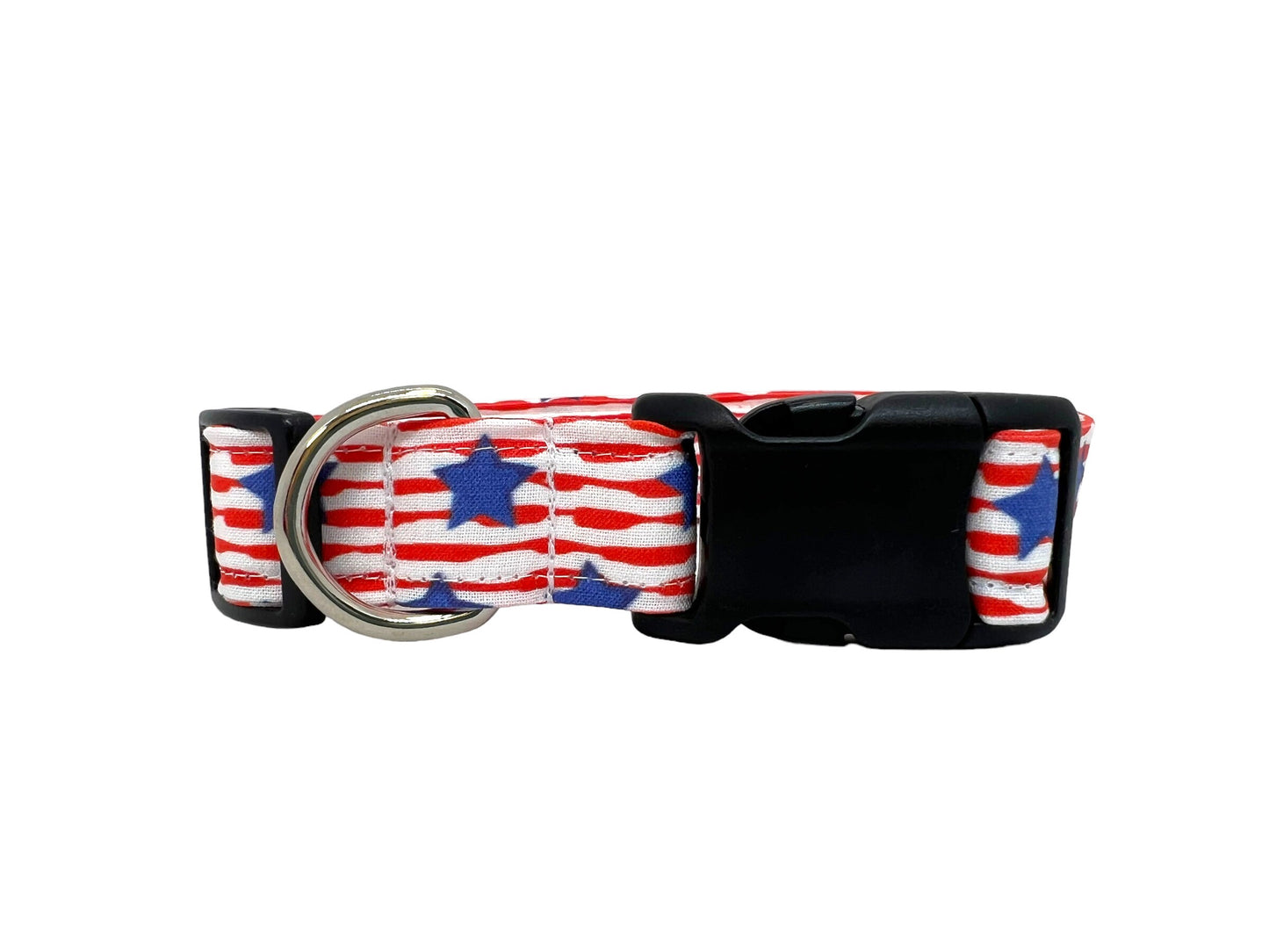 Stars and Stripe Dog Collar with Flower
