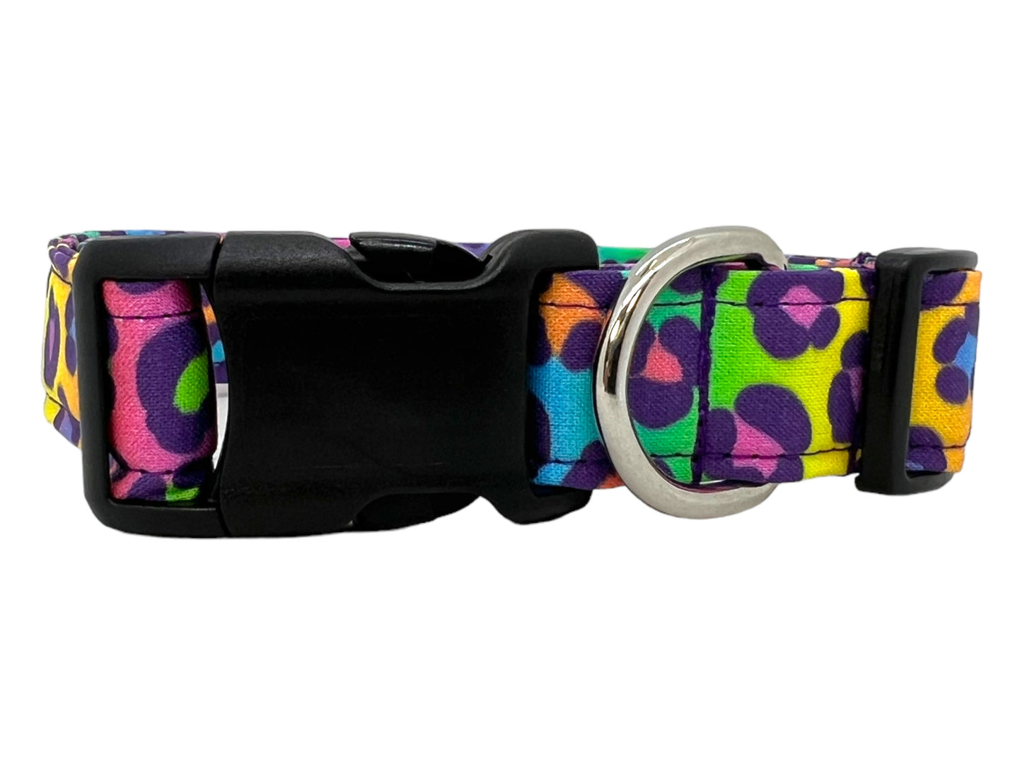 Rainbow Leopard Dog Collar