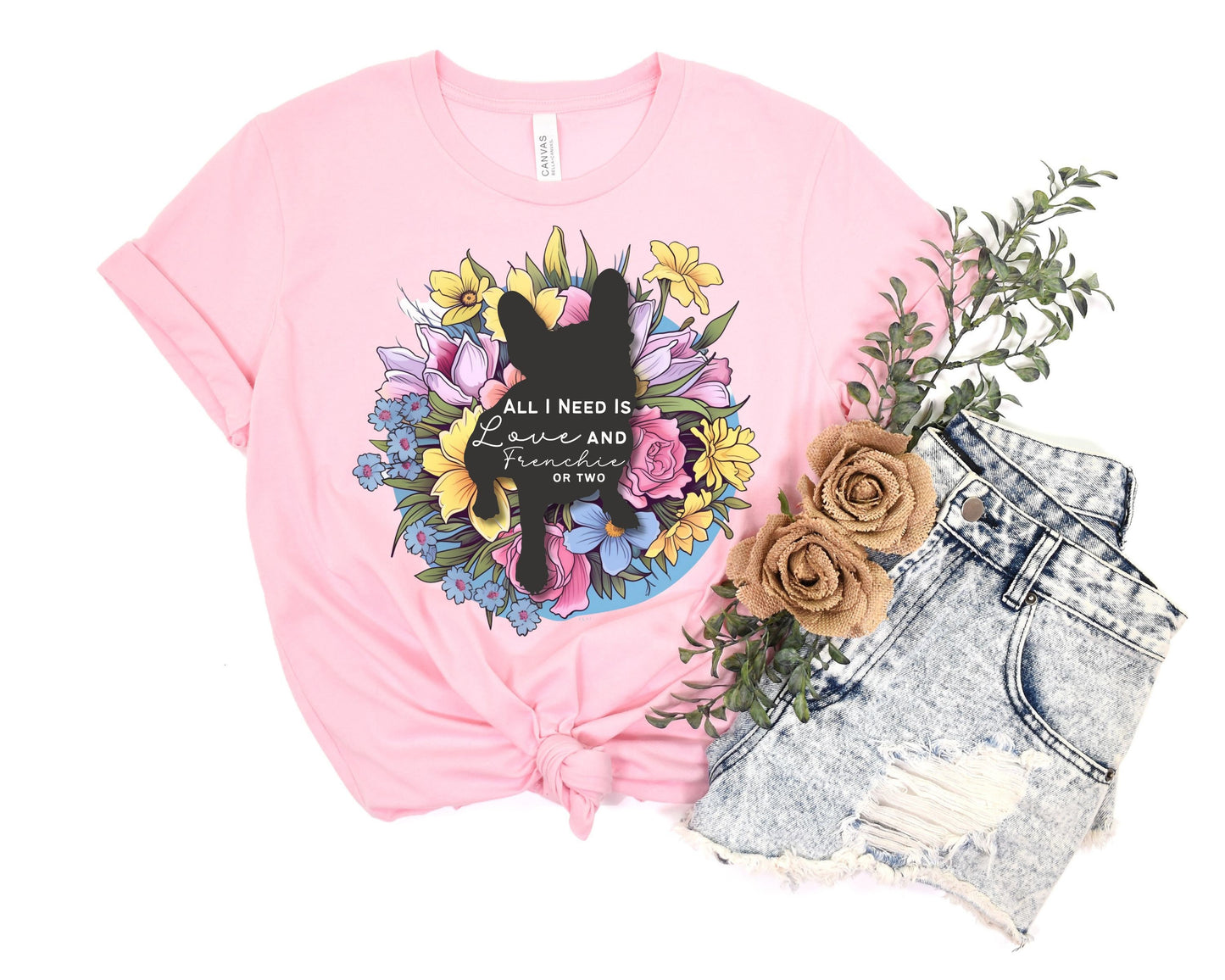 Floral French Bulldog Shirt