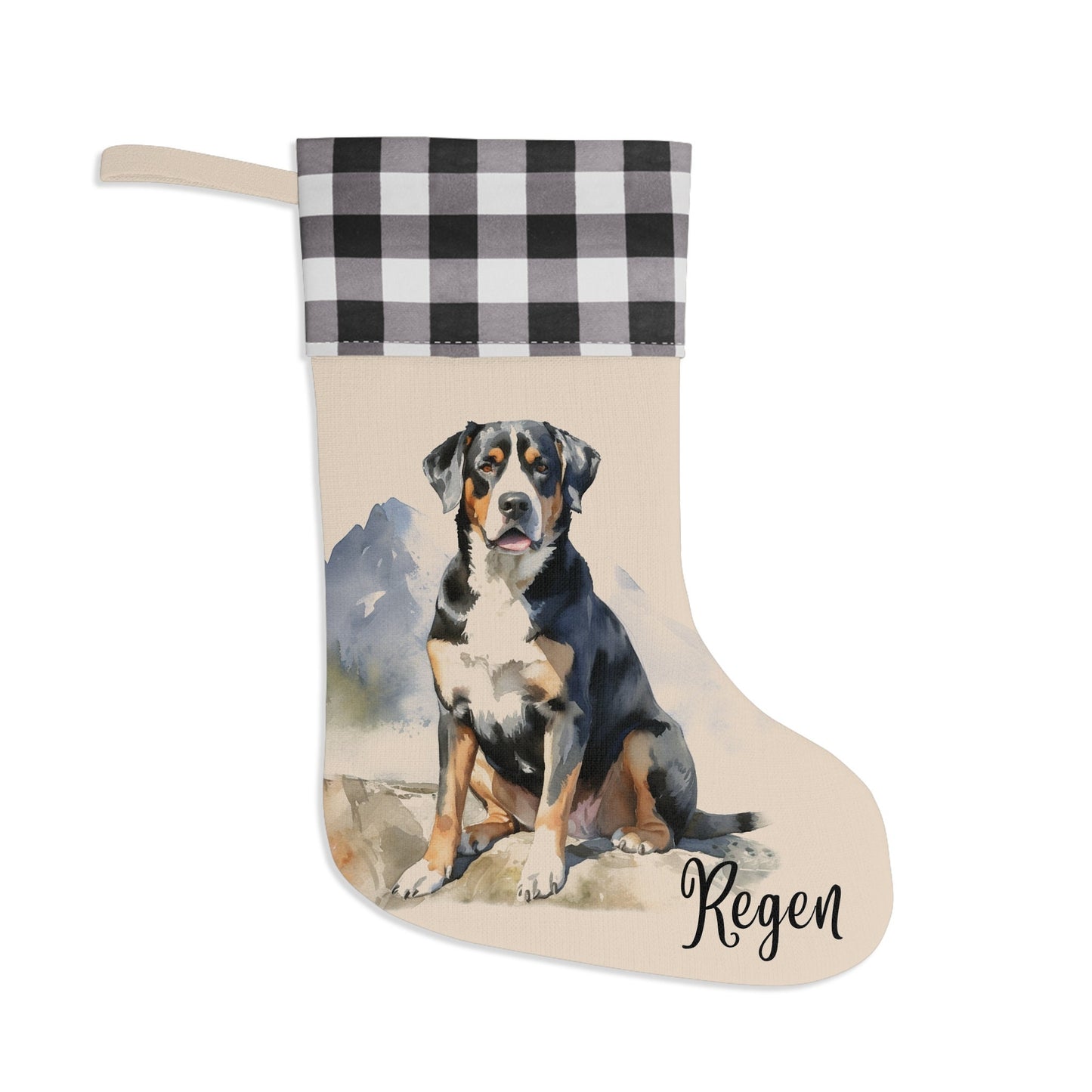 Personalized Greater Swiss Mountain Dog Christmas Stocking