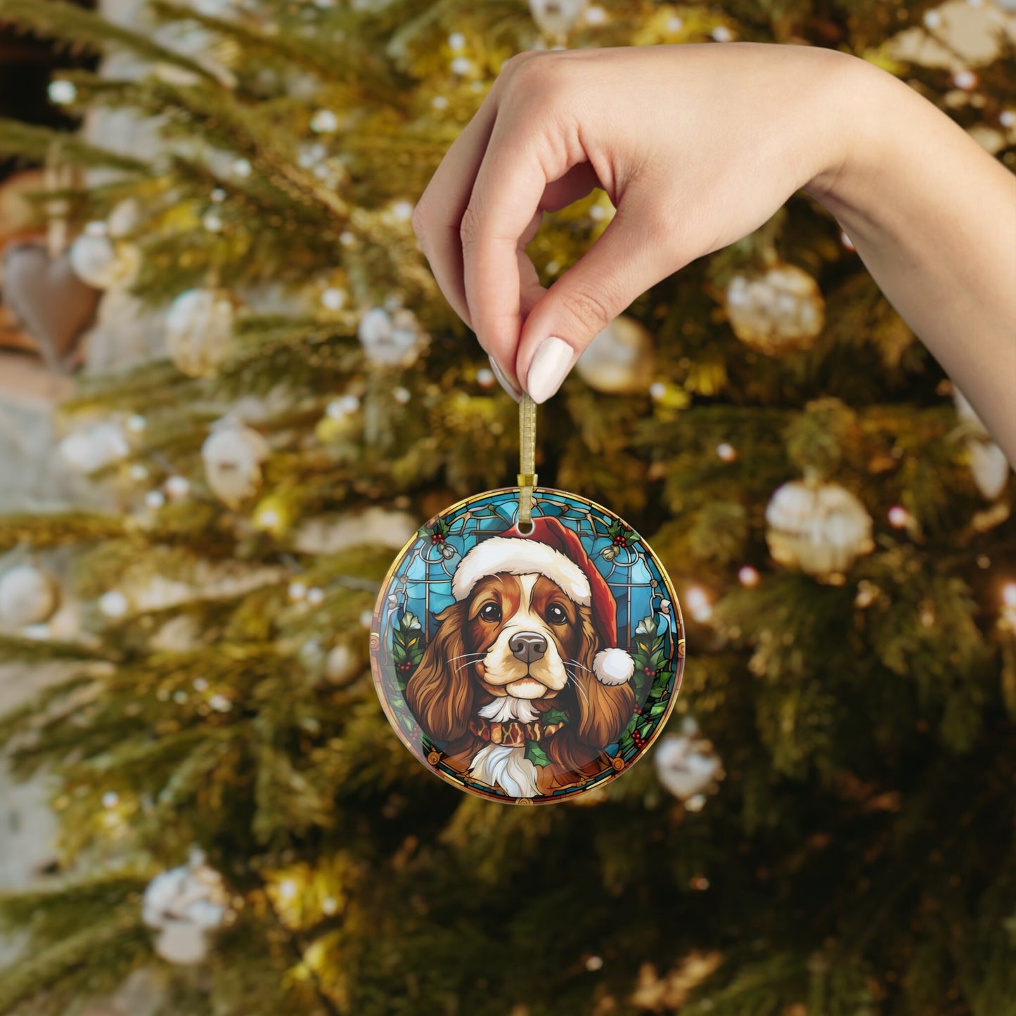 Spaniel Dog Christmas Ornament
