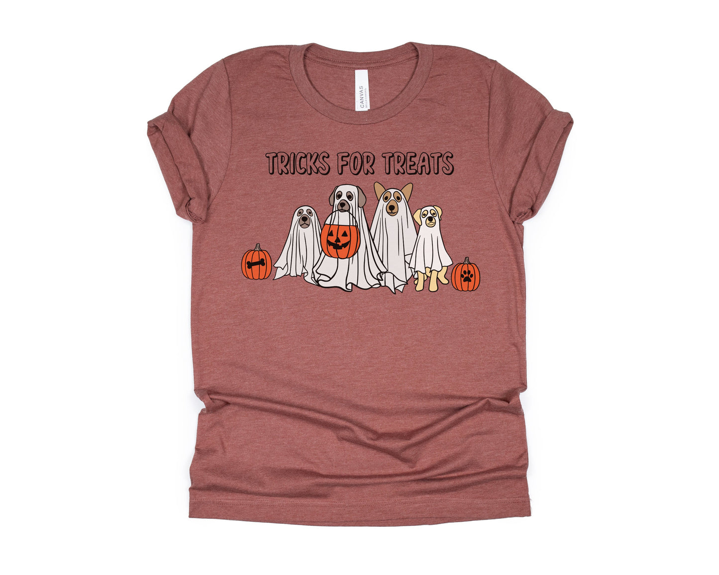 Halloween Shirt, Halloween T-Shirt, Ghost Shirt, Halloween Dog Shirt, Ghost Dog Shirt, Tricks for Treats, Cute Spooky Season, Ghost Dogs