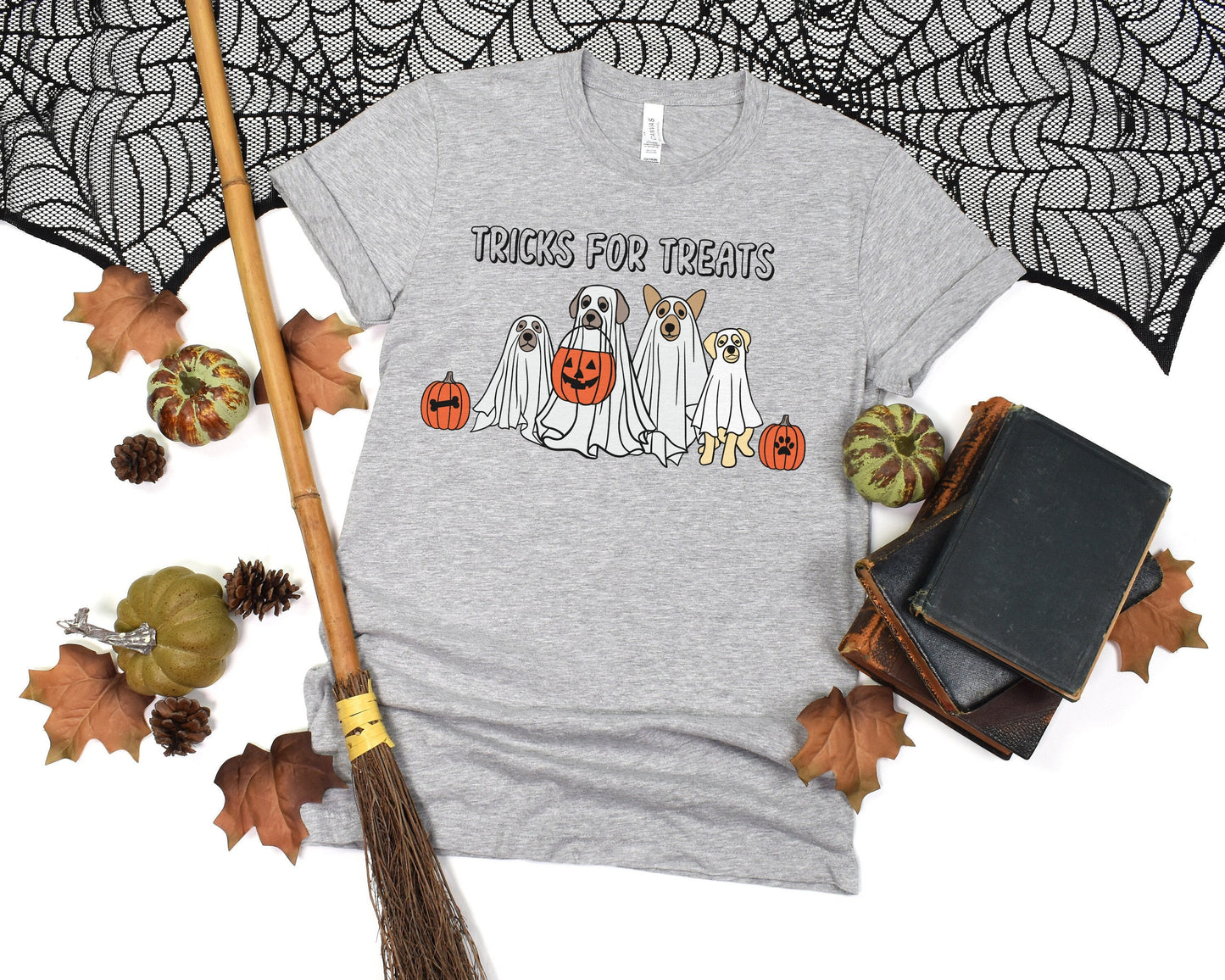 Halloween Shirt, Halloween T-Shirt, Ghost Shirt, Halloween Dog Shirt, Ghost Dog Shirt, Tricks for Treats, Cute Spooky Season, Ghost Dogs