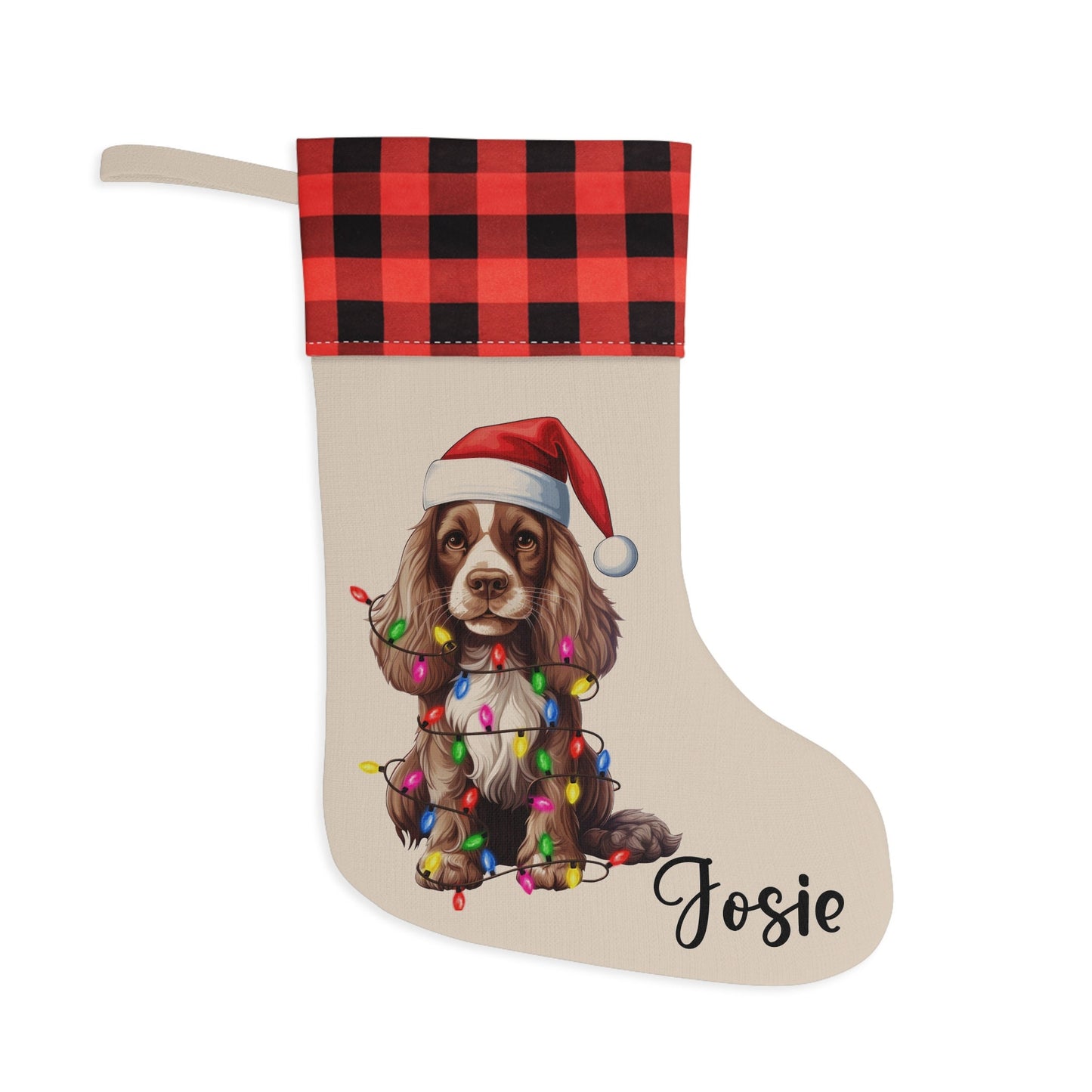 Personalized Cocker Spaniel Dog Christmas Stocking
