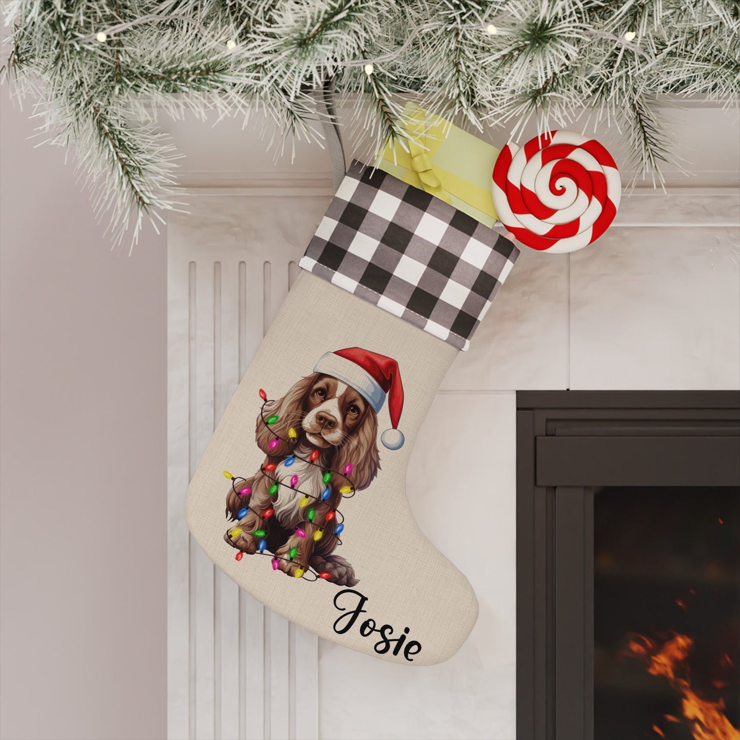 Personalized Cocker Spaniel Dog Christmas Stocking