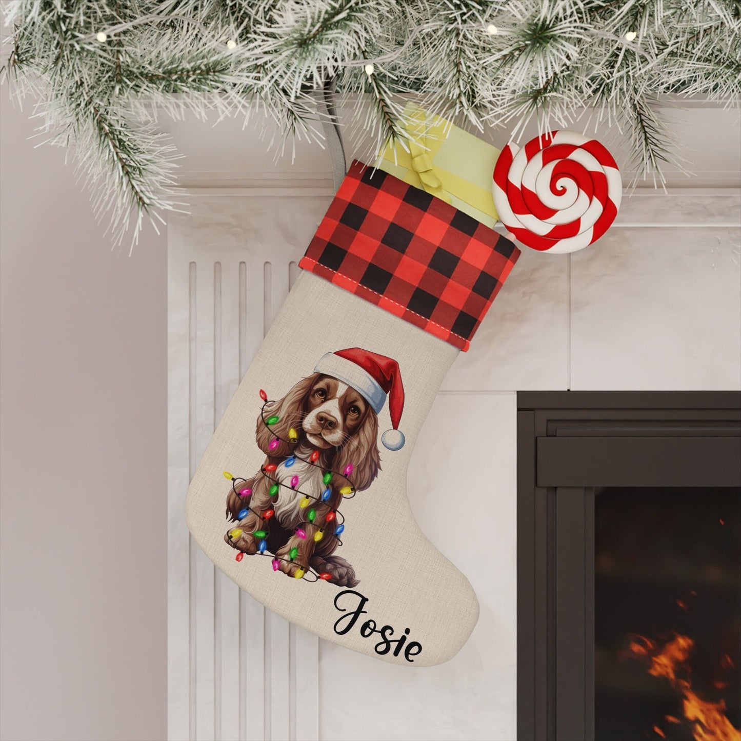 Personalized Cocker Spaniel Dog Christmas Stocking