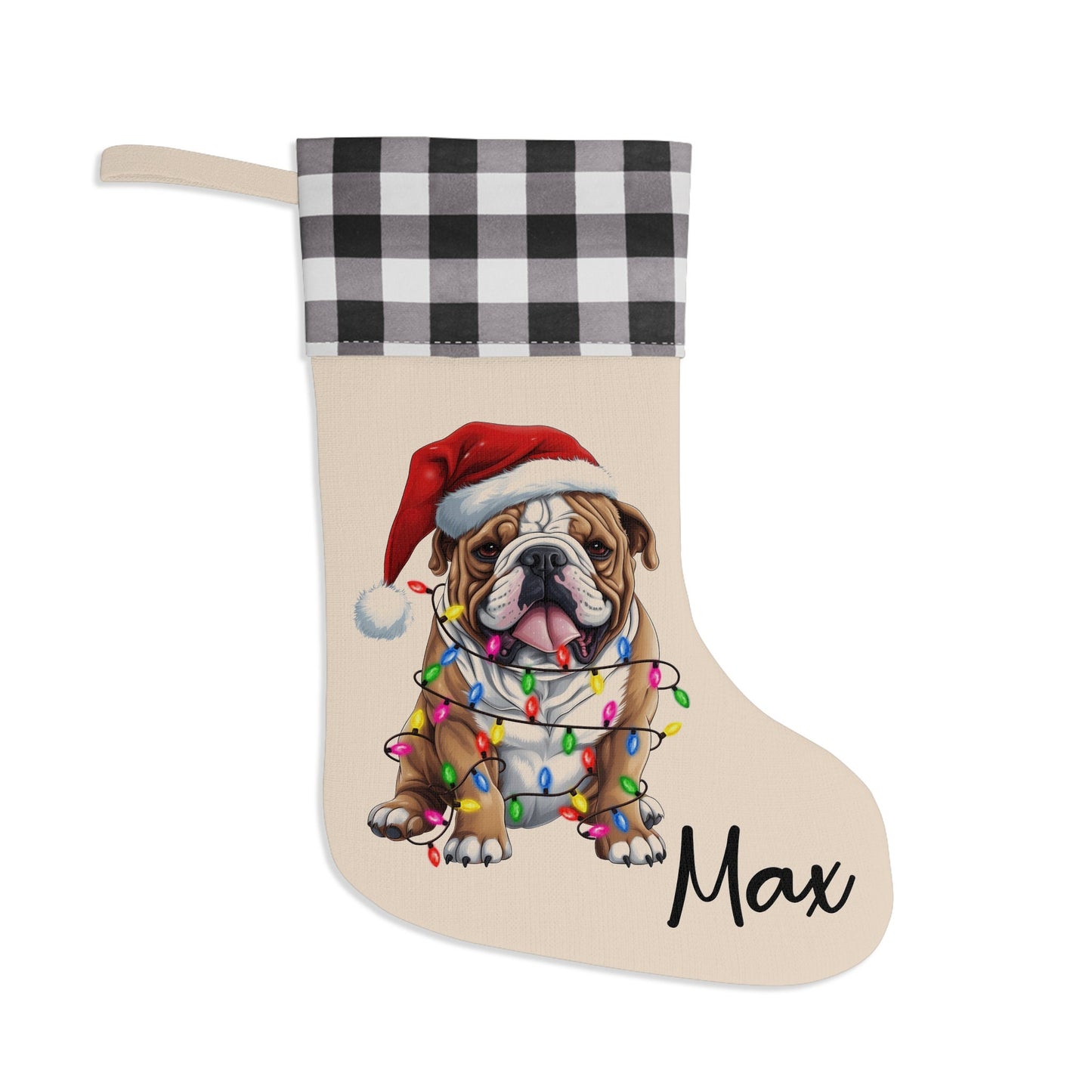 Personalized Bulldog Christmas Stocking