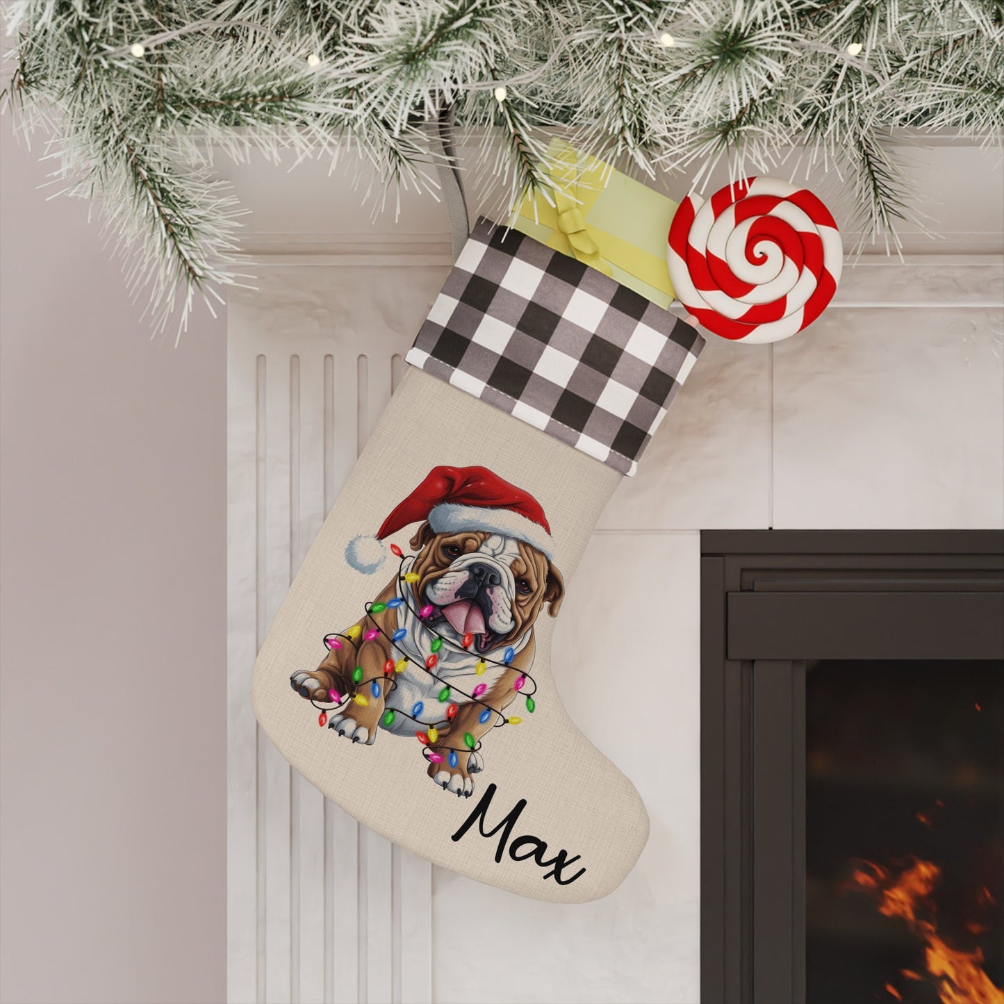 Personalized Bulldog Christmas Stocking