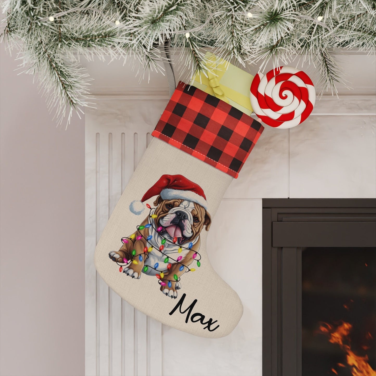 Personalized Bulldog Christmas Stocking