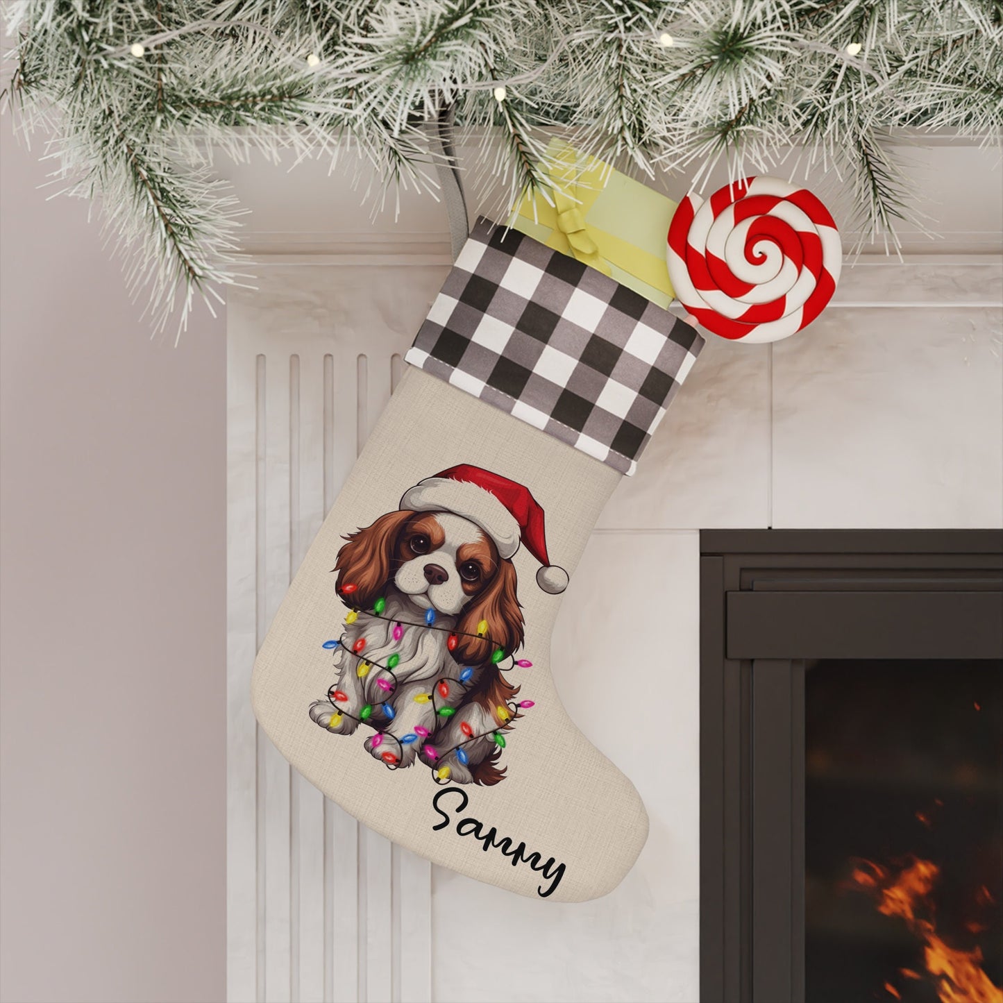 Personalized Cavalier King Charles Spaniel Dog Christmas Stocking