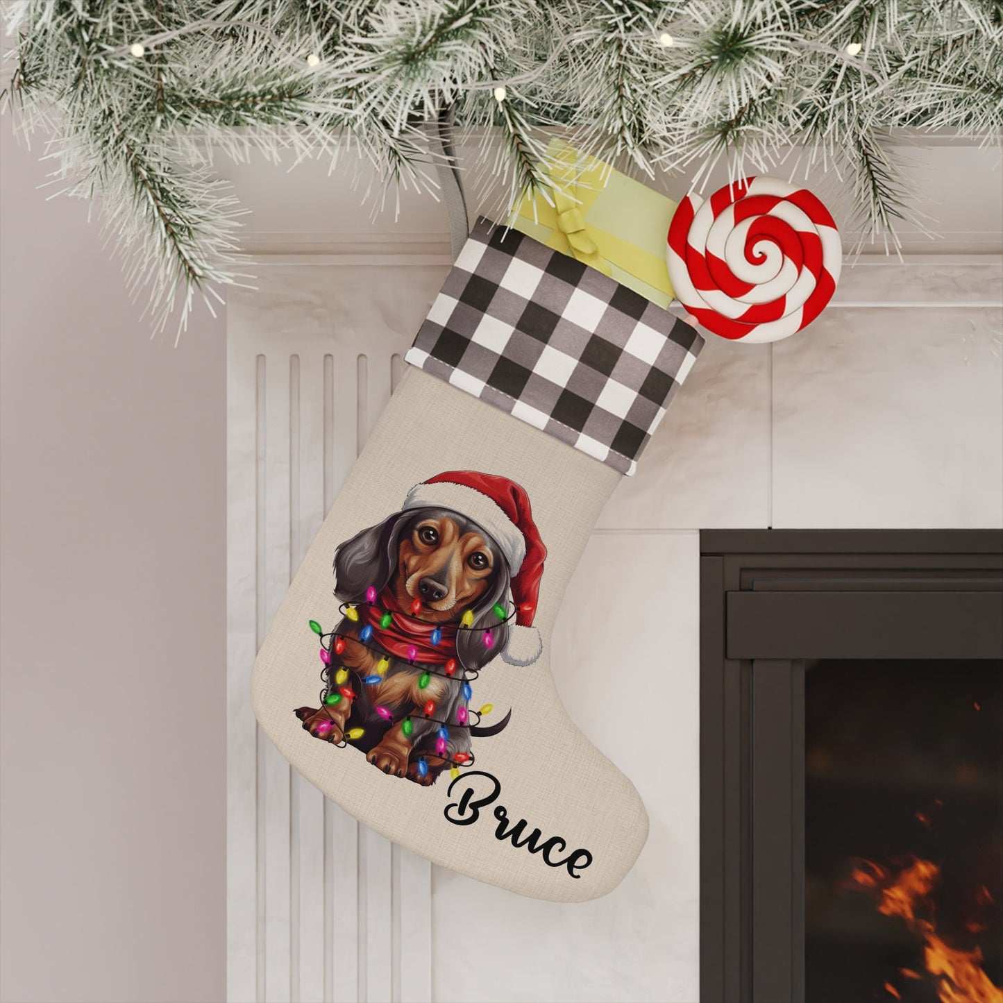 Personalized Dachshund Dog Christmas Stocking