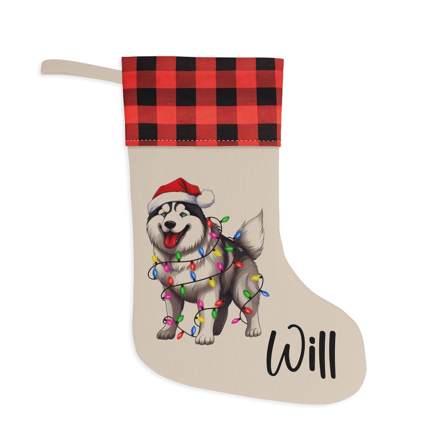 Personalized Siberian Husky Dog Christmas Stocking