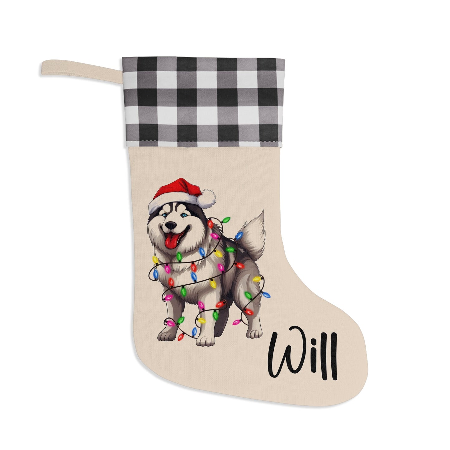 Personalized Siberian Husky Dog Christmas Stocking