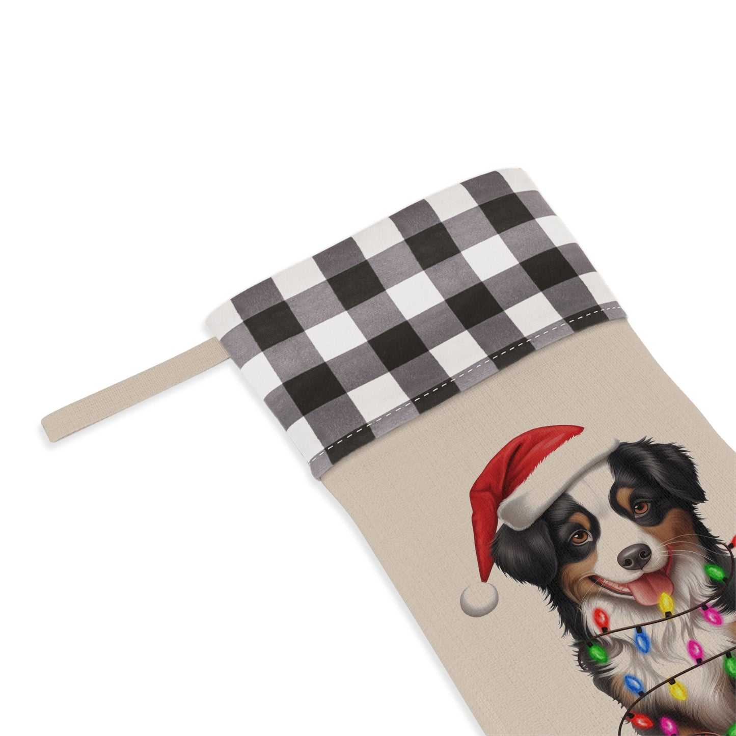 Personalized Miniature American Shepherd Dog Christmas Stocking
