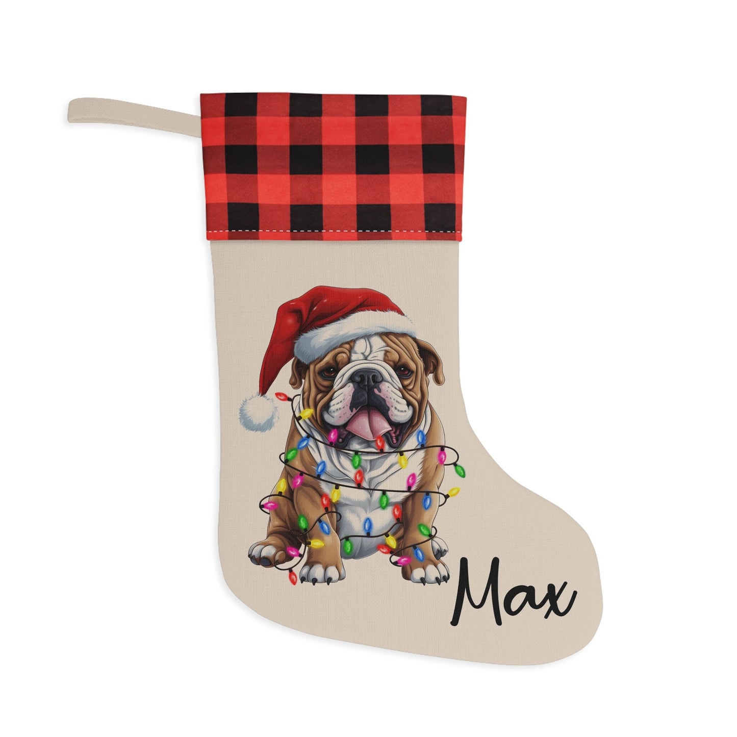 Personalized Bulldog Christmas Stocking