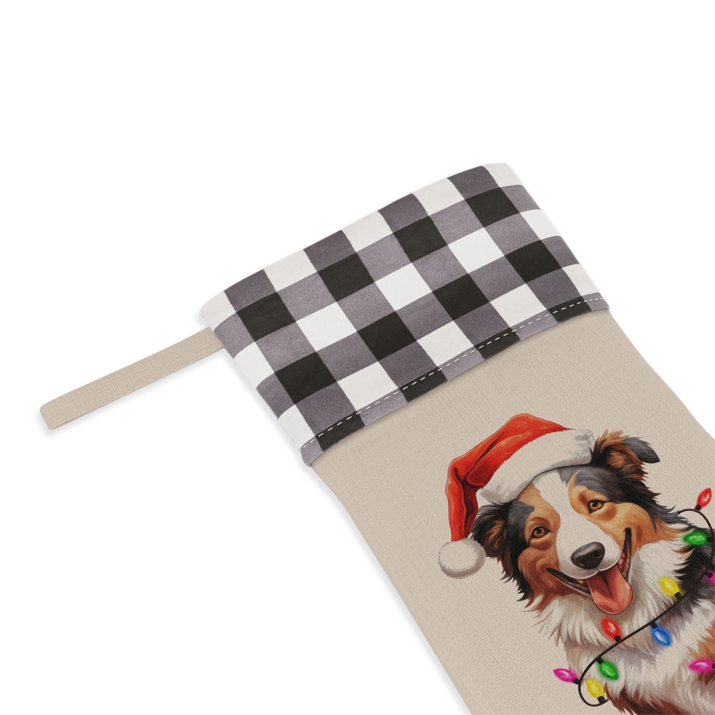 Personalized Collie Dog Christmas Stocking