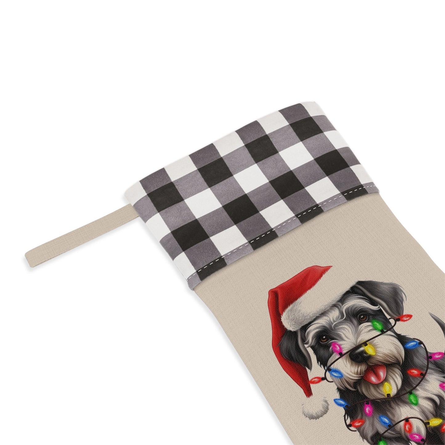 Personalized Miniature Schnauzer Dog Christmas Stocking