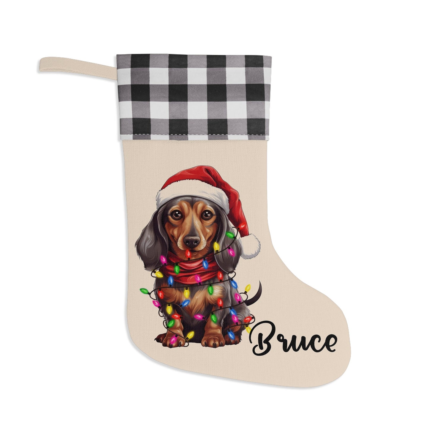 Personalized Dachshund Dog Christmas Stocking