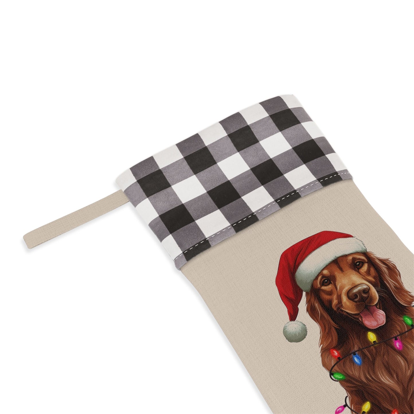 Personalized Irish Setter Dog Christmas Stocking