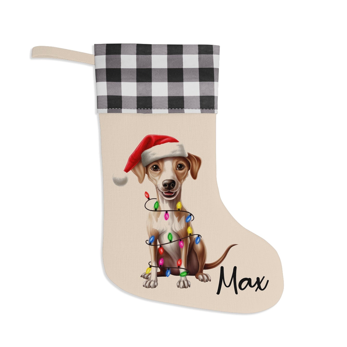 Personalized Italian Greyhound Dog Christmas Stocking